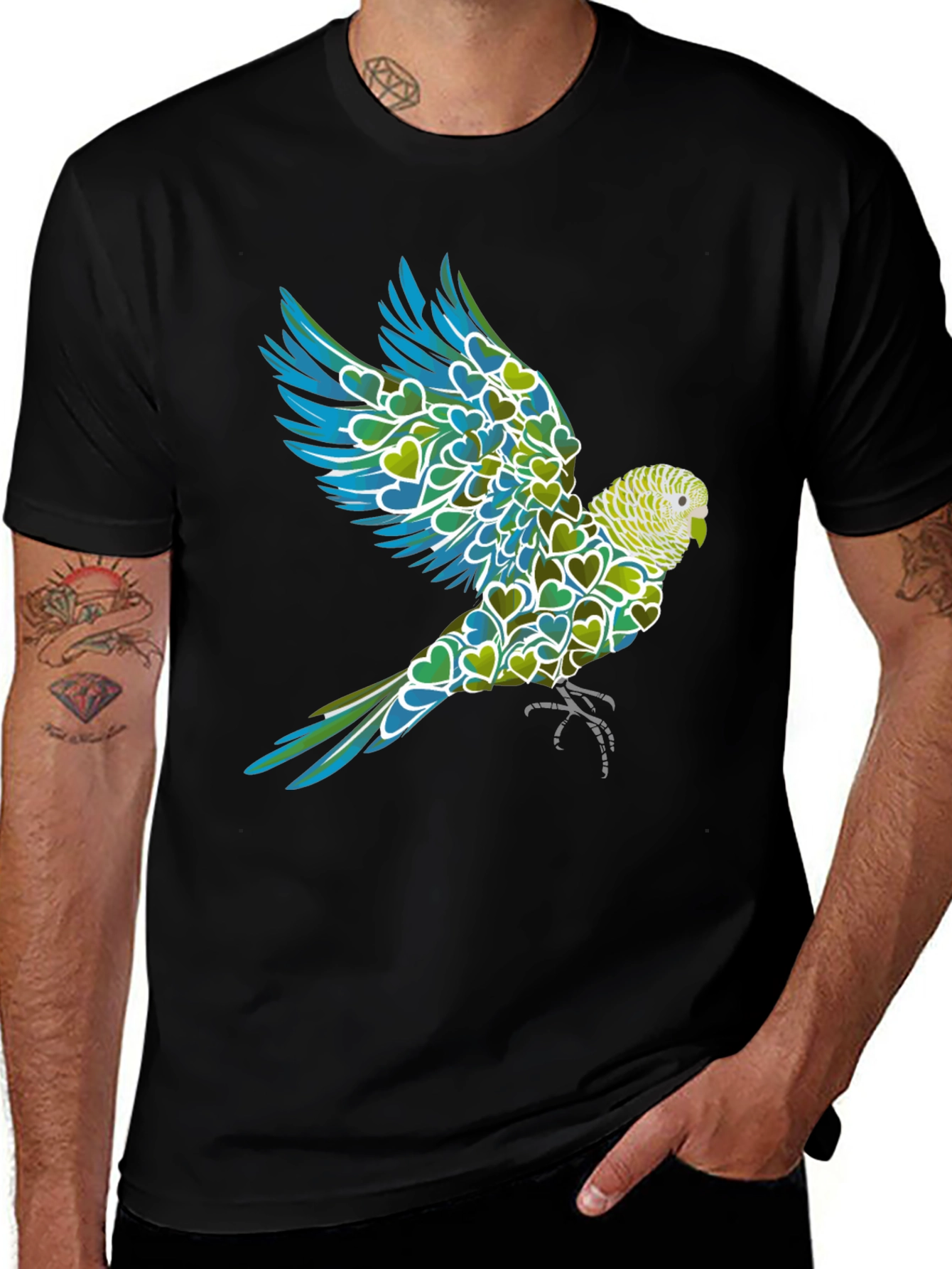 Variant 16 of Parrot Heart T-Shirt - Men's Graphic Tee