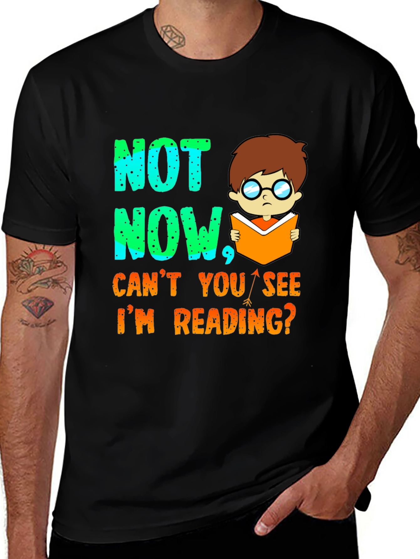 Variant 9 of Funny Reading T-Shirt - Not Now, I'm Reading!