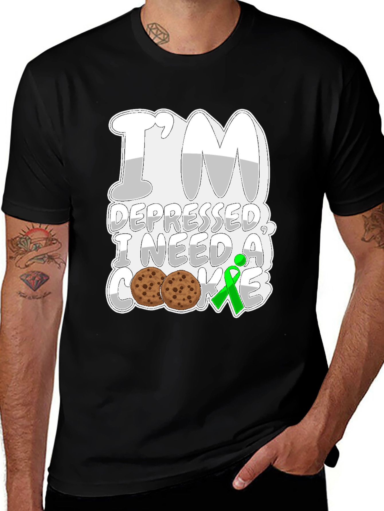 Variant 20 of I'm Depressed, I Need a Cookie T-Shirt