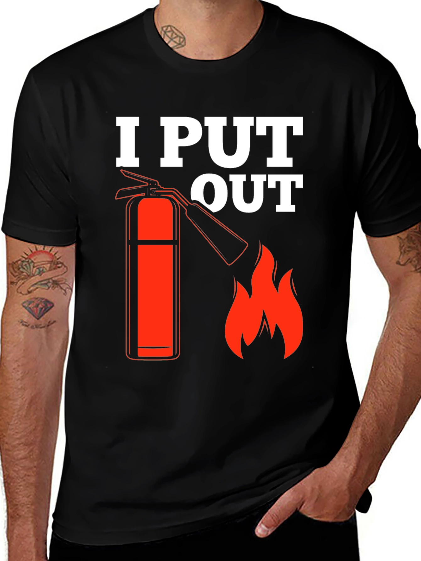 Variant 9 of I Put Out Firefighter T-Shirt Funny Humor Tee