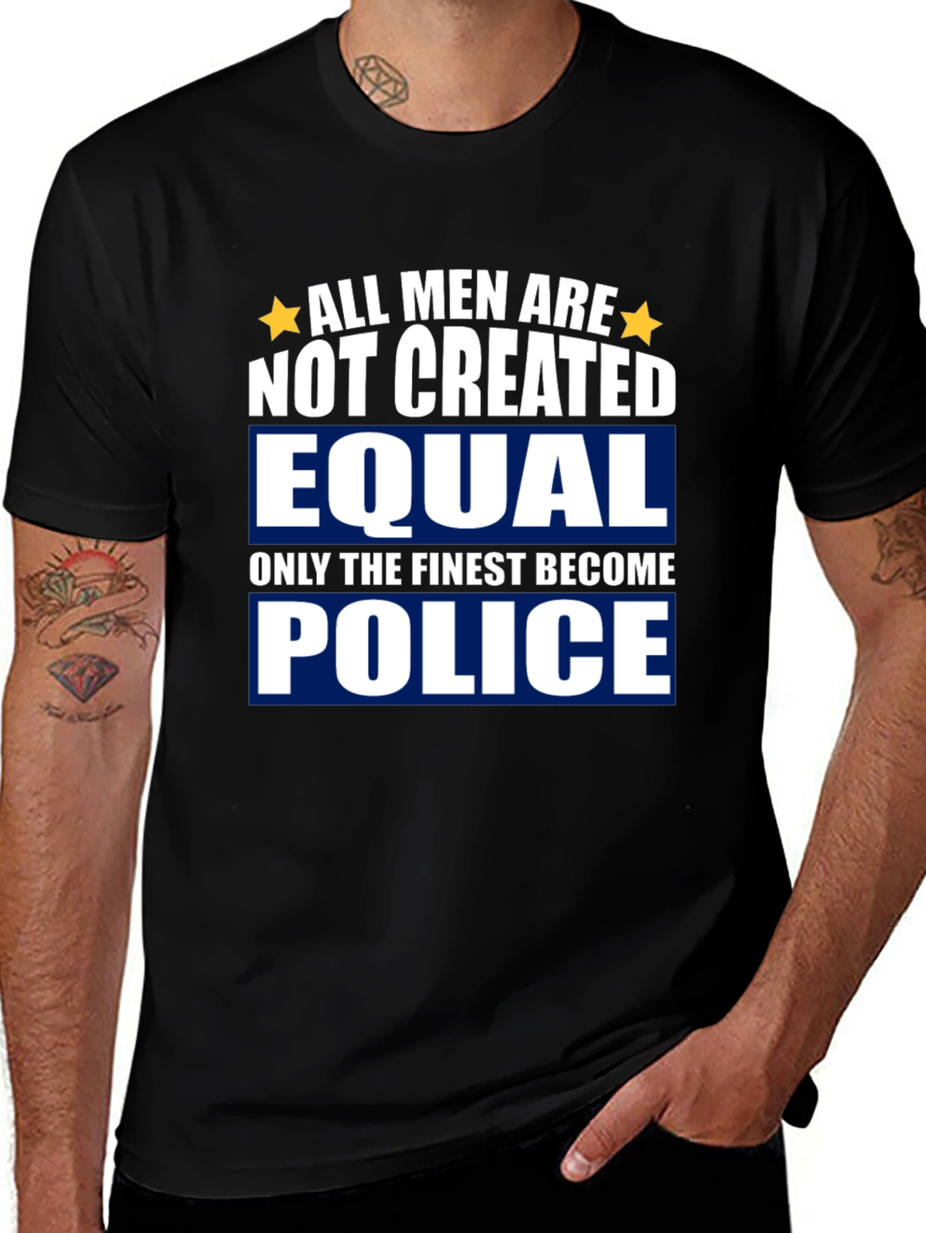 Finest Police Graphic Tee - Black Cotton