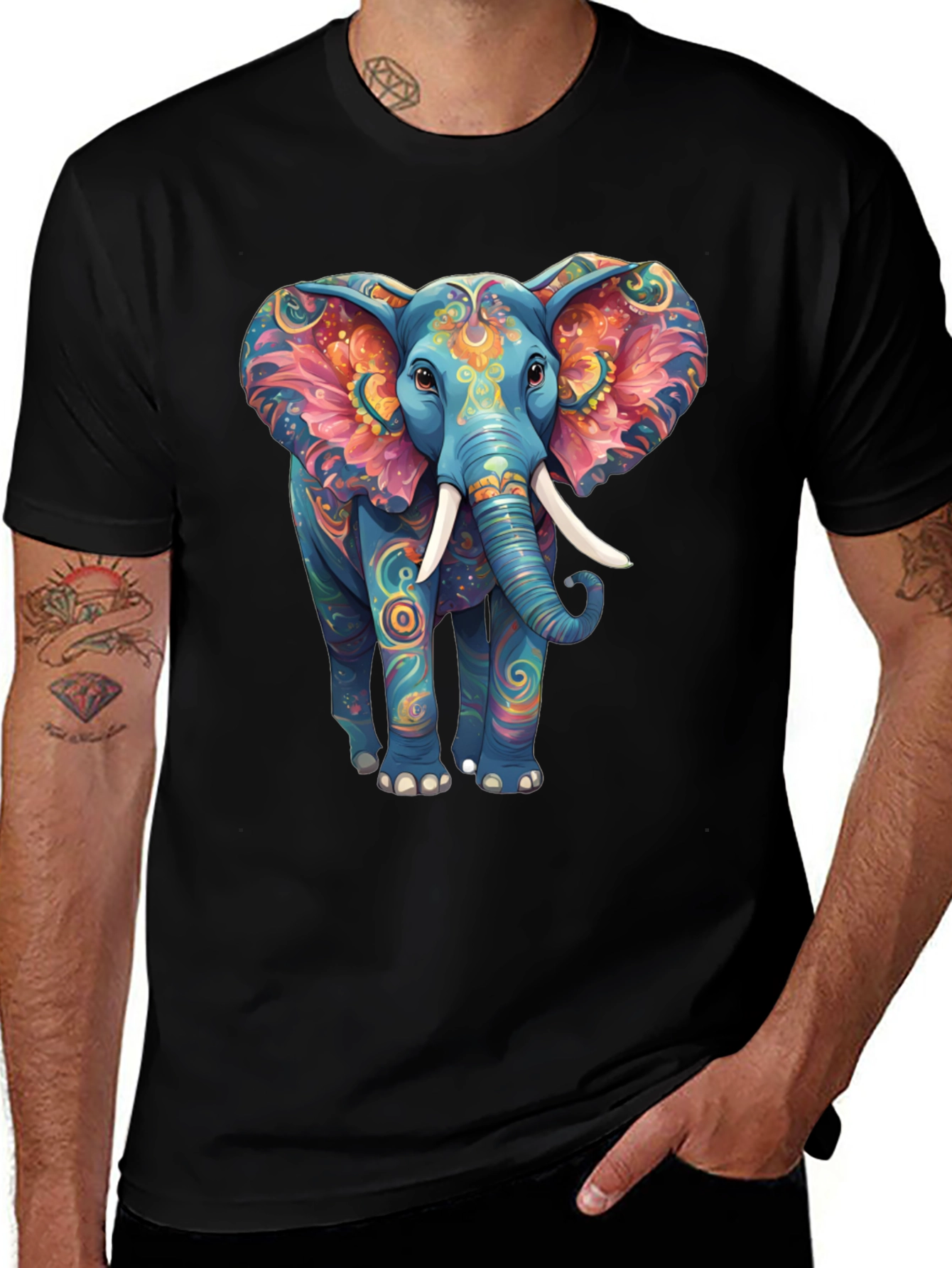 Variant 2 of Elephant Graphic T-Shirt - Artistic Men's Tee