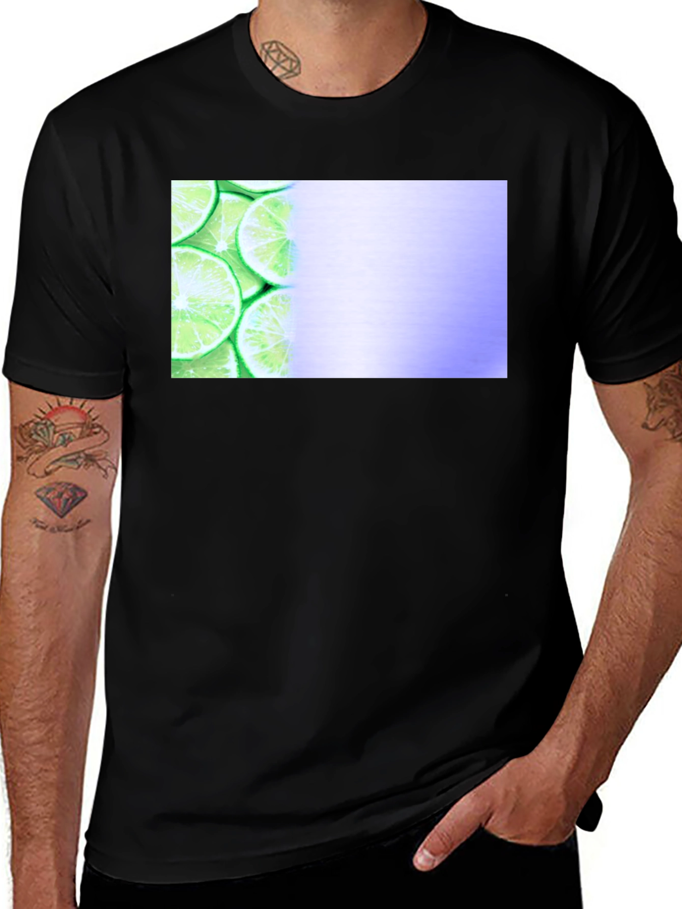 Variant 27 of Lime Slice Graphic Tee - Black Casual Shirt