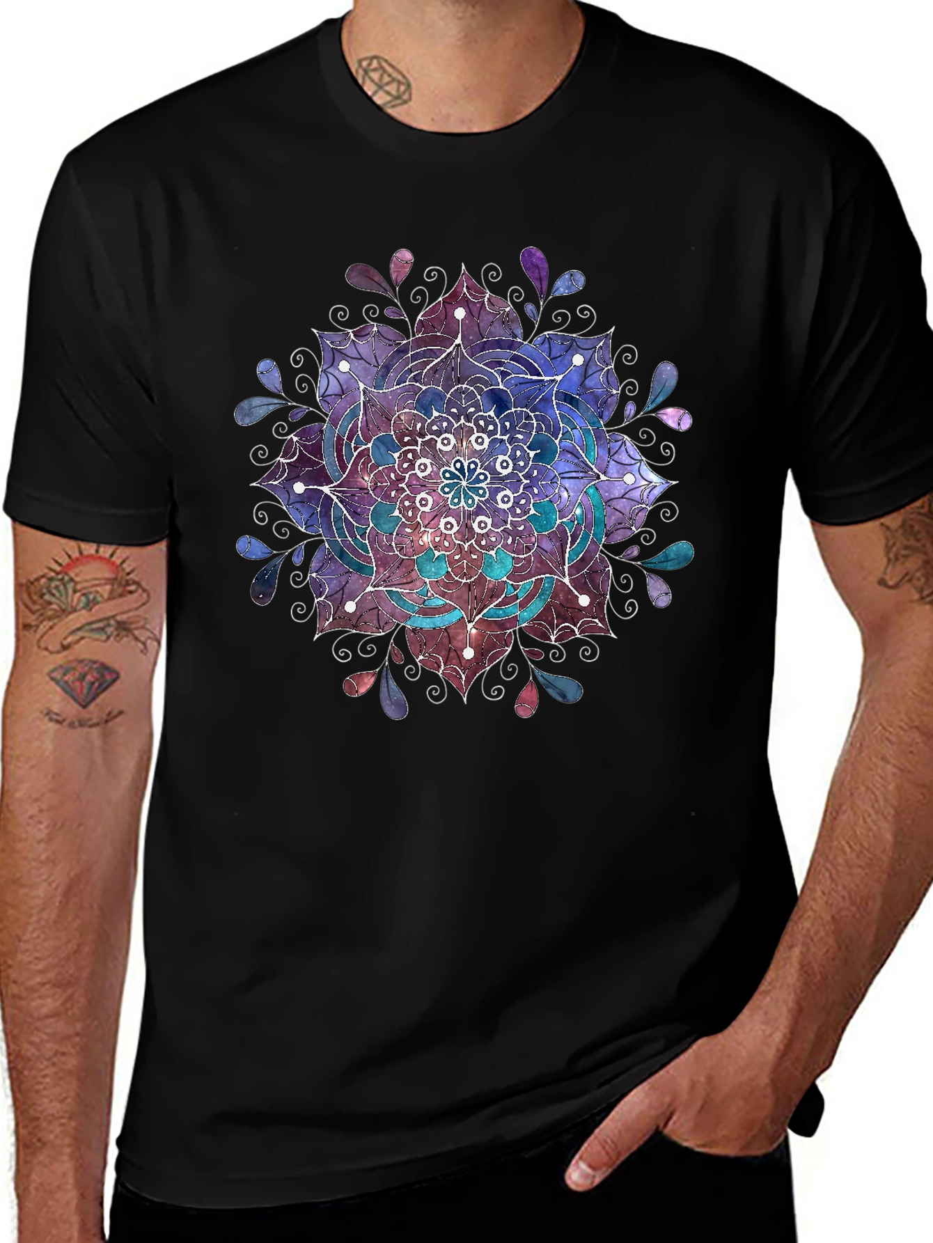 Variant 17 of Mystic Mandala Graphic Tee - Black