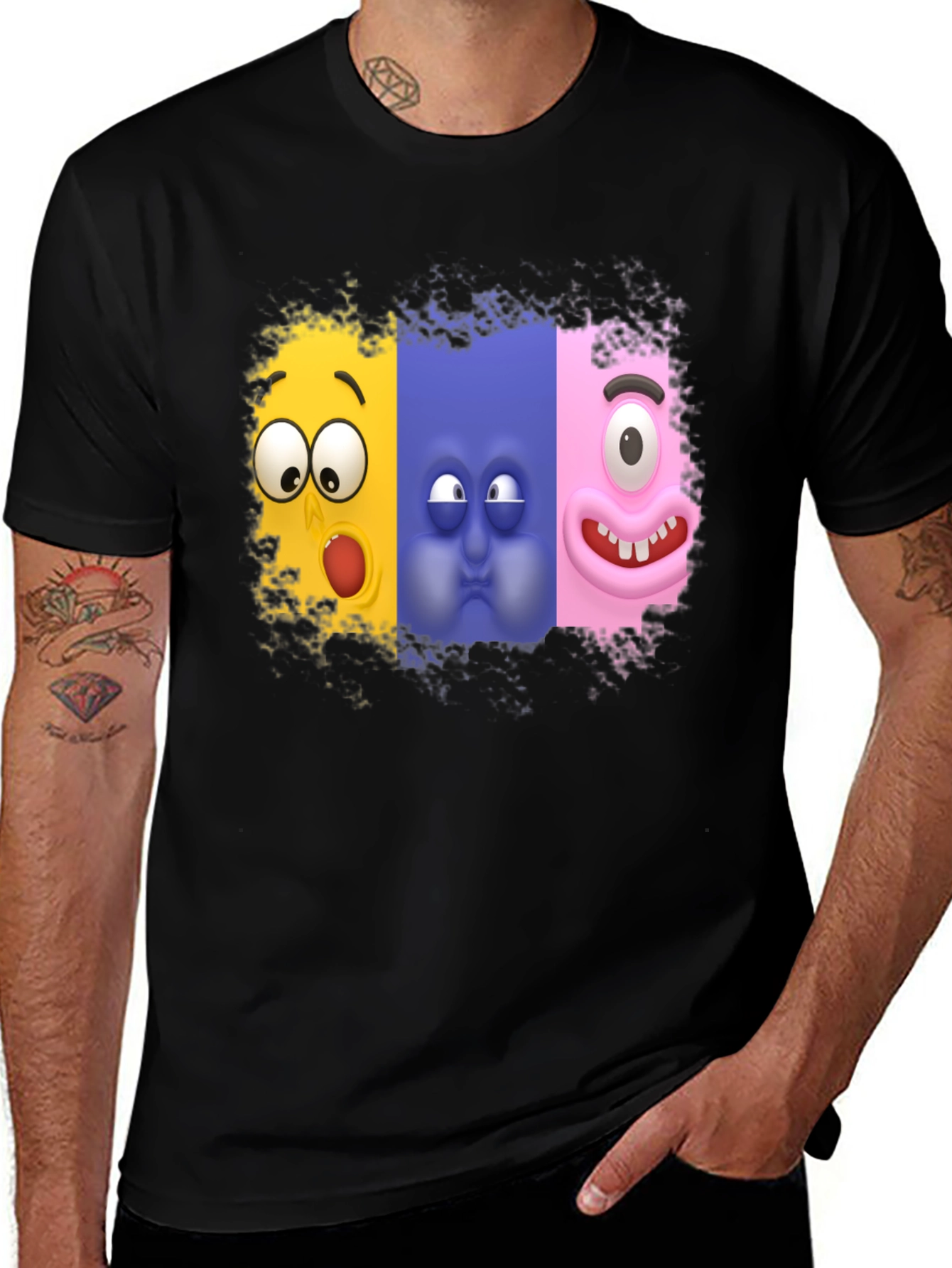Variant 21 of Funny Faces Graphic T-Shirt - Soft Cotton Blend