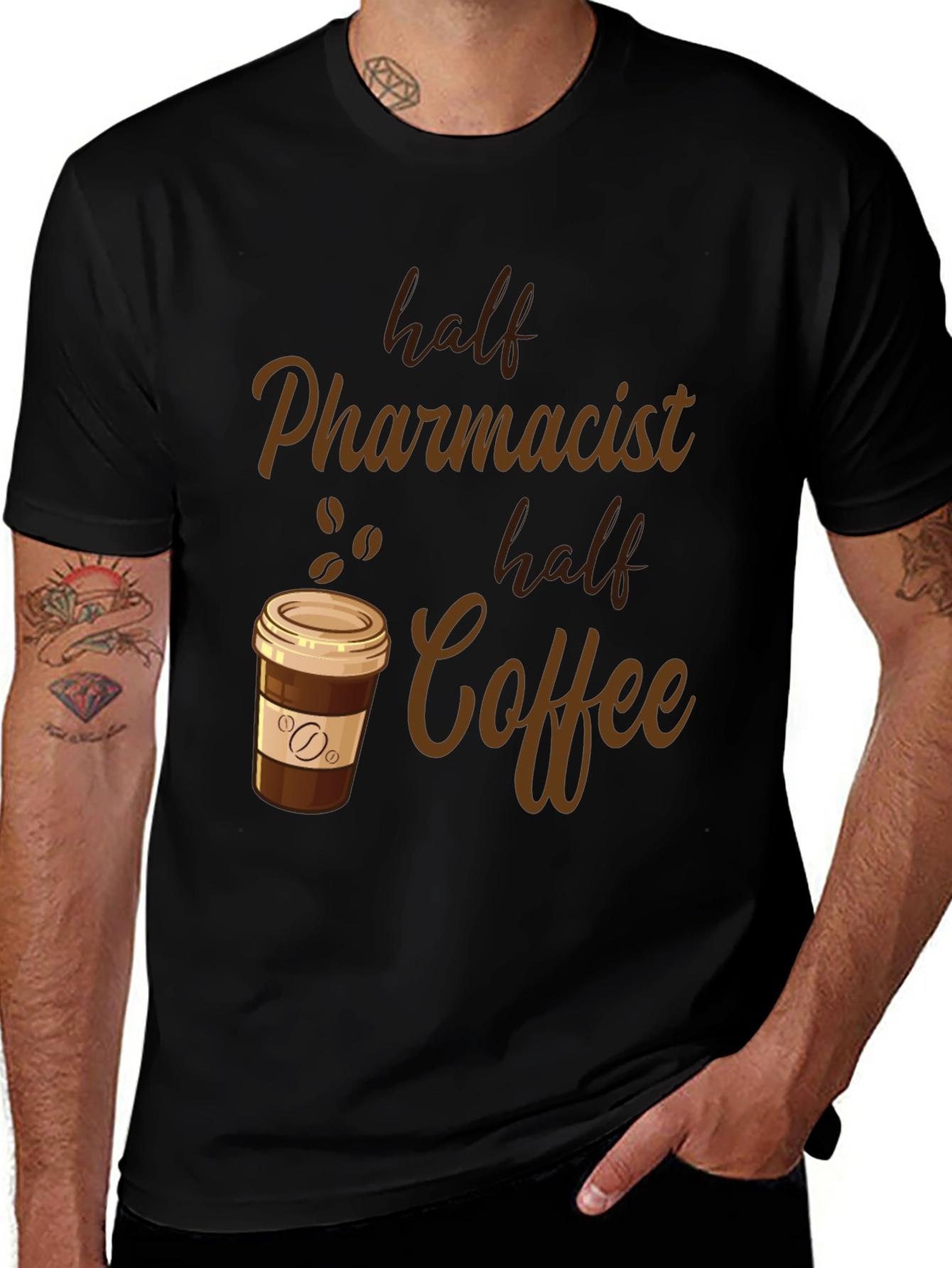 Variant 26 of Half Pharmacist, Half Coffee T-Shirt