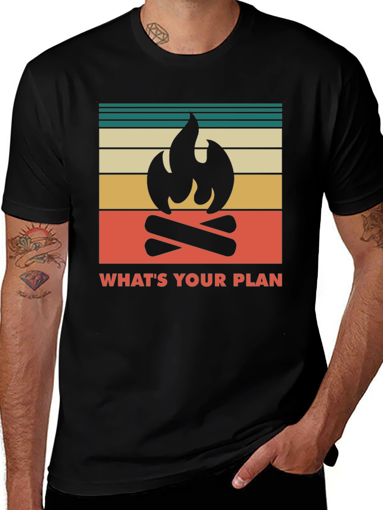 Variant 9 of Camping Graphic Tee - What's Your Plan Adventure Shirt
