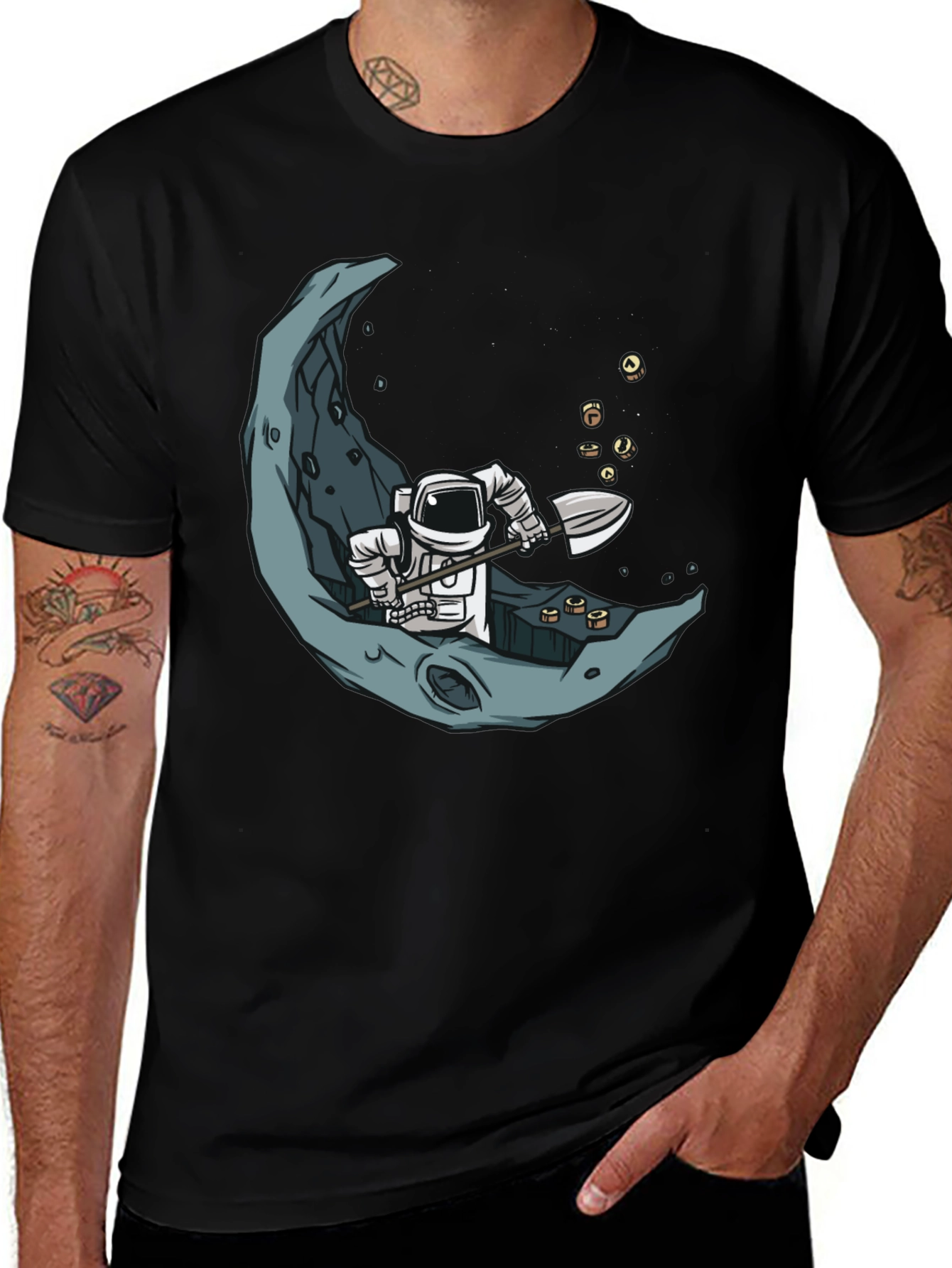 Variant 28 of Astronaut Mining Moon T-Shirt