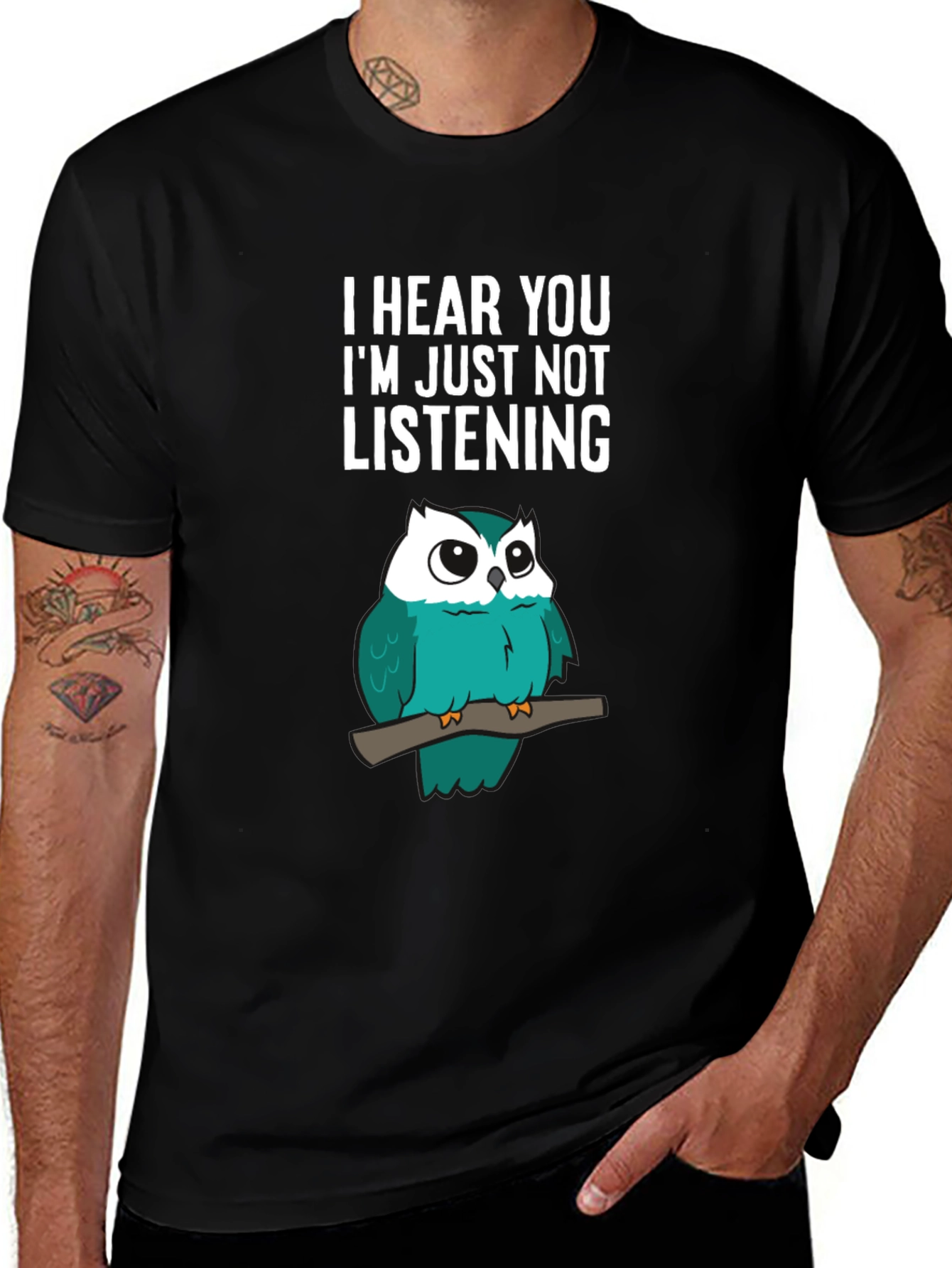 Variant 2 of I Hear You, I'm Just Not Listening Owl Graphic Tee