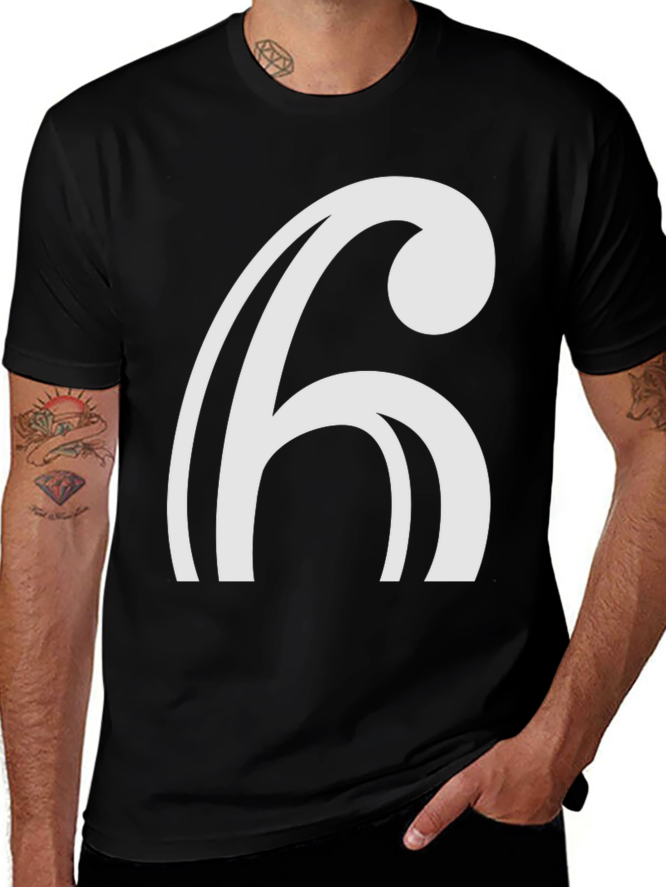 Variant 13 of Abstract 6 Graphic Tee - Modern Black T-Shirt