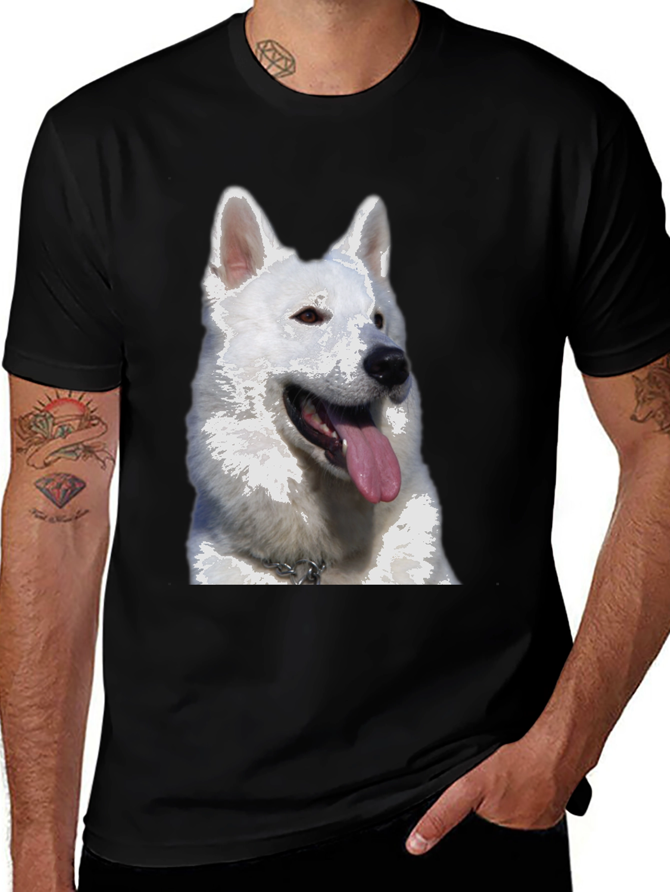 Variant 5 of Dog Graphic Tee - Black Cotton Blend T-Shirt