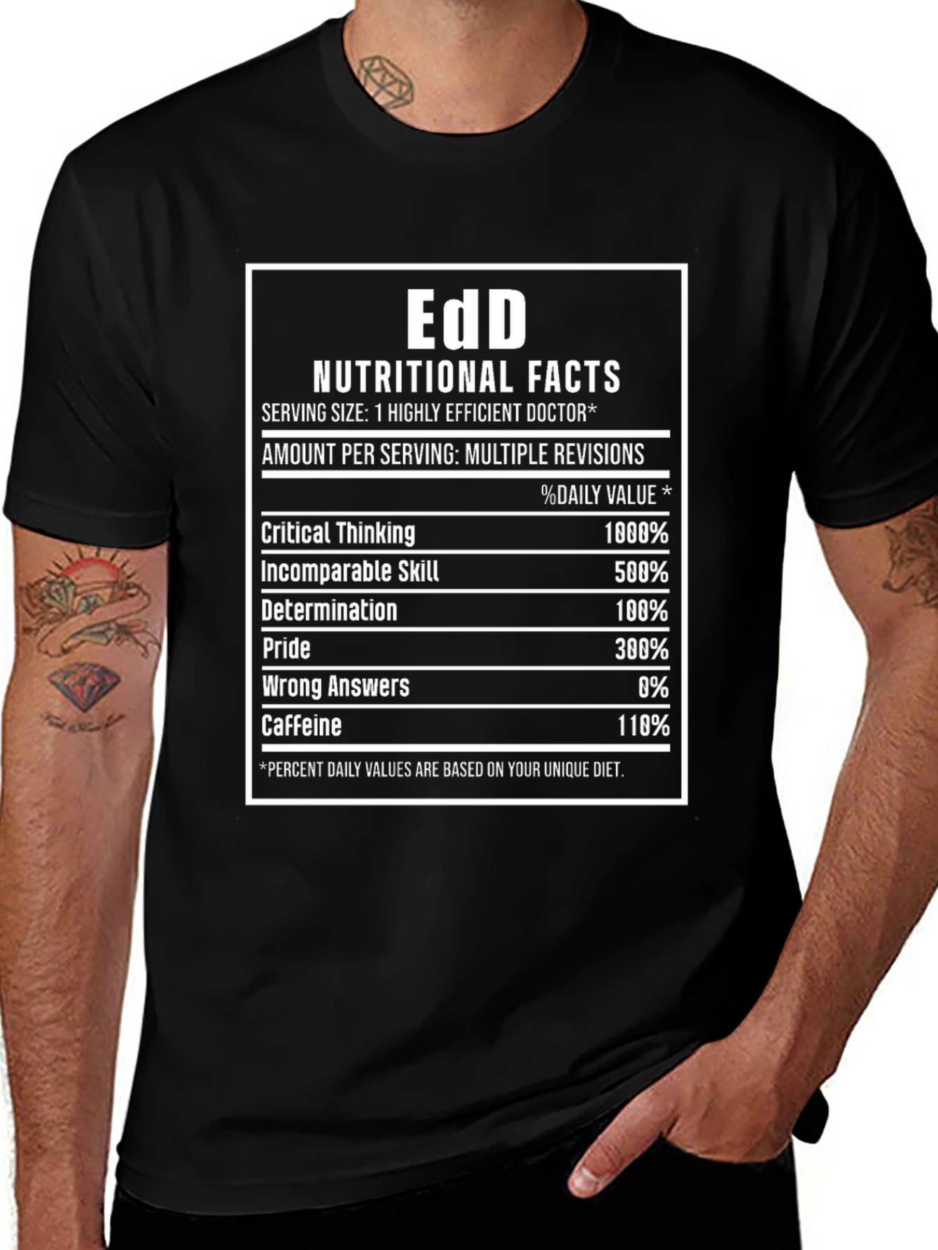 EdD Nutritional Facts Novelty T-Shirt