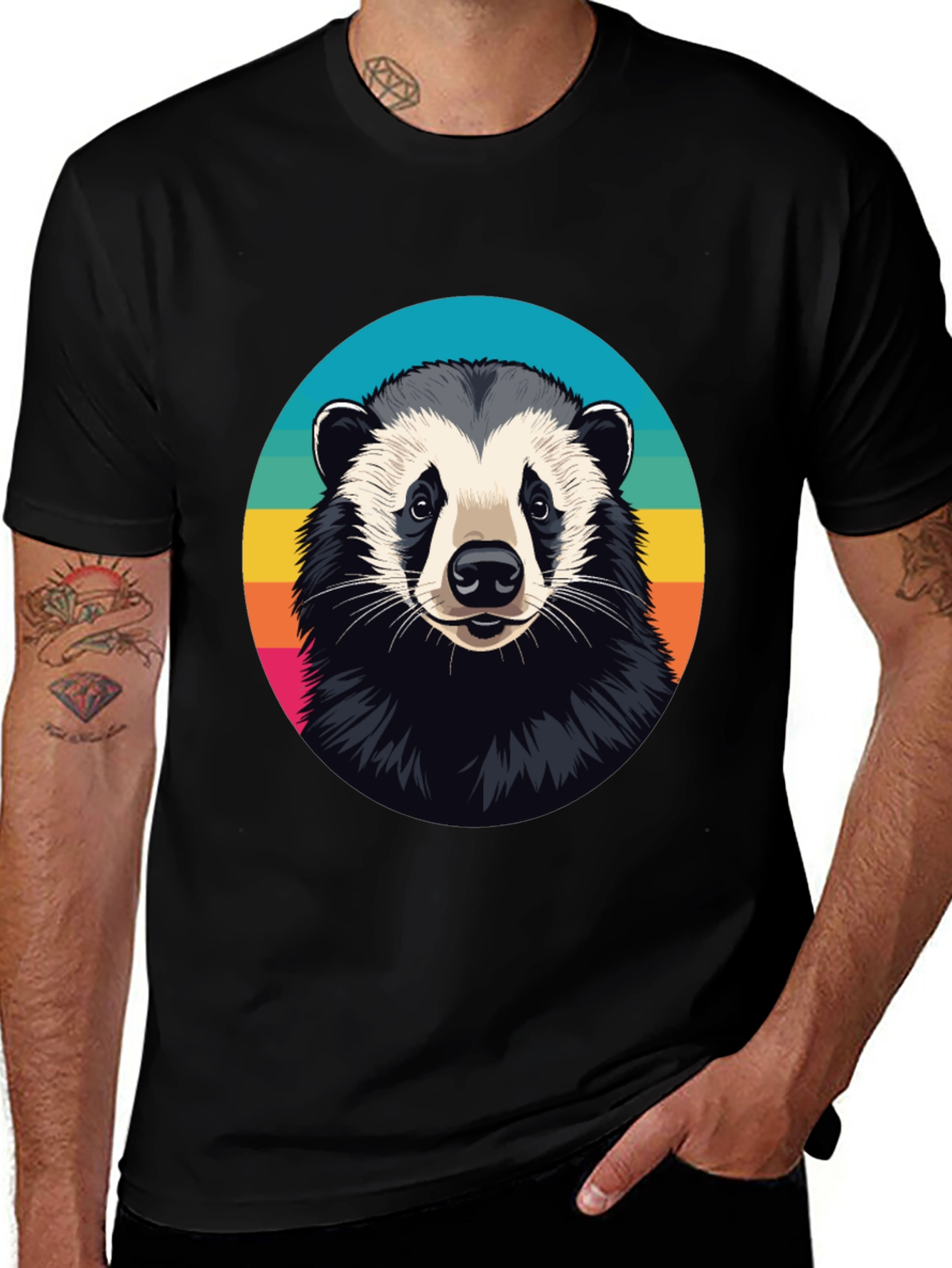 Cool Badger Graphic Tee - Unisex Black T-Shirt