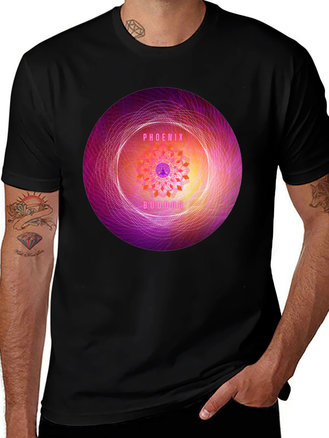 Variant 8 of Phoenix Buddha Mandala Black T-Shirt