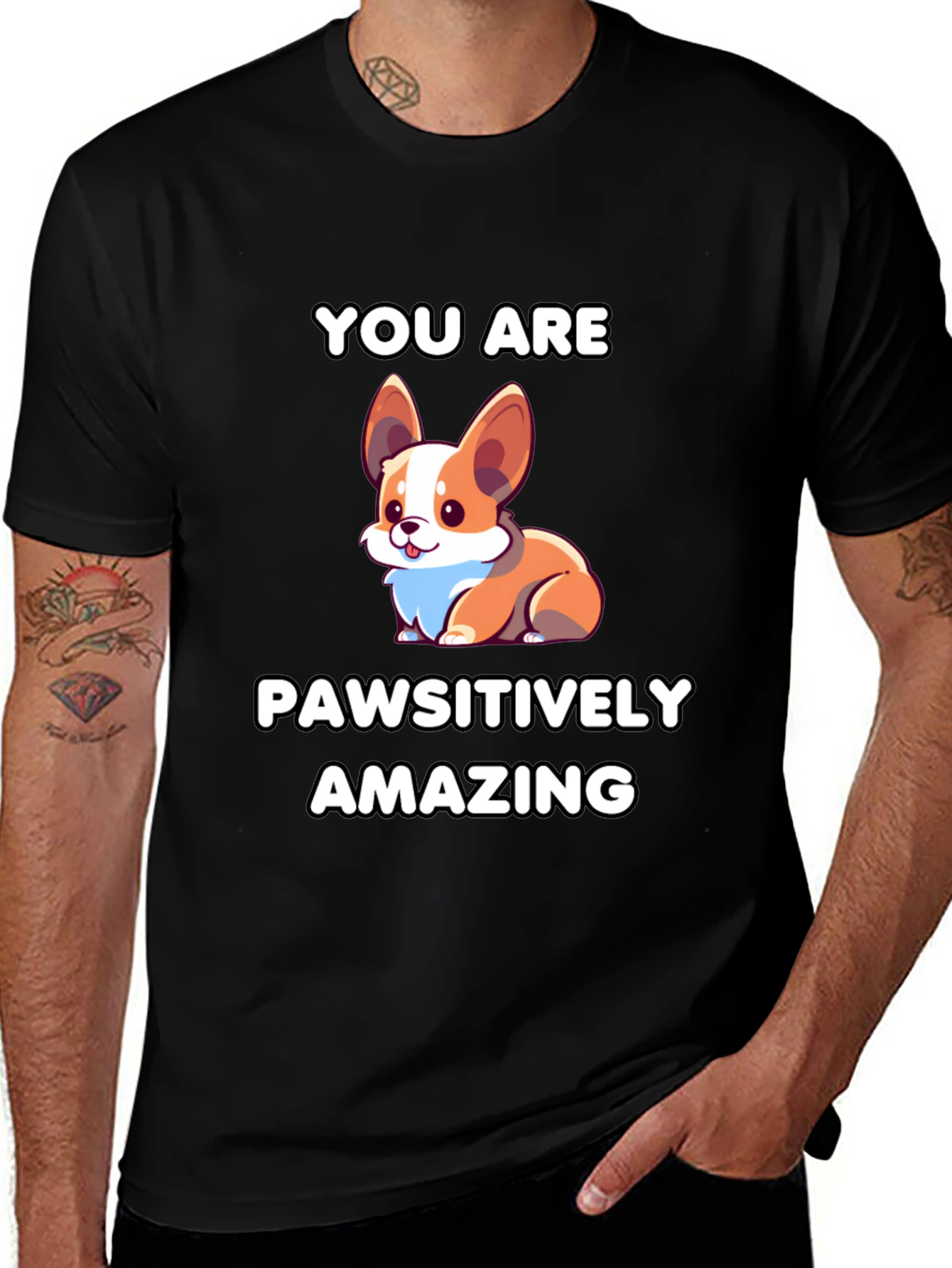Variant 14 of Pawsitively Amazing Corgi Graphic Tee