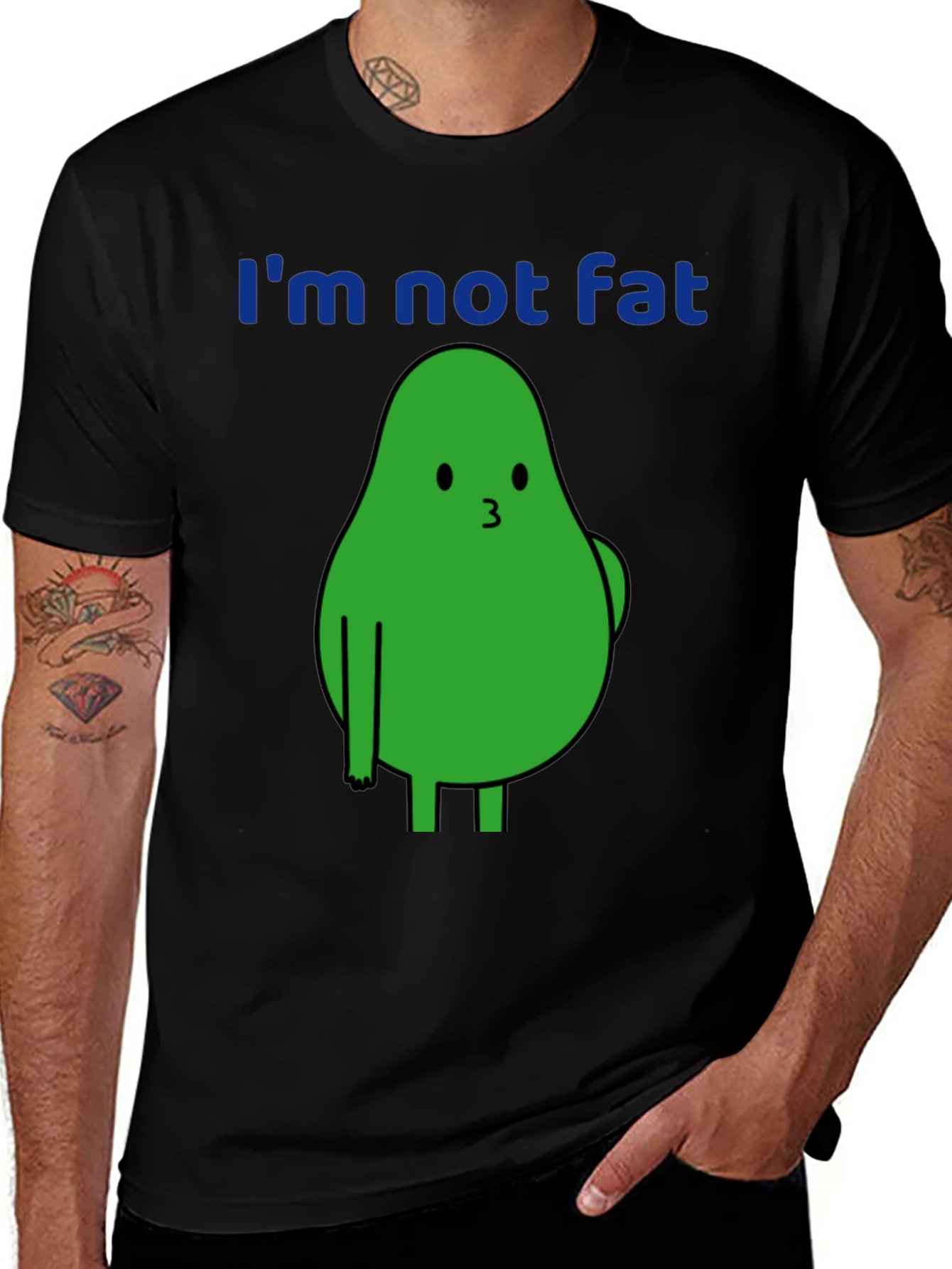 Variant 23 of Funny Avocado Graphic T-Shirt - I'm Not Fat Tee