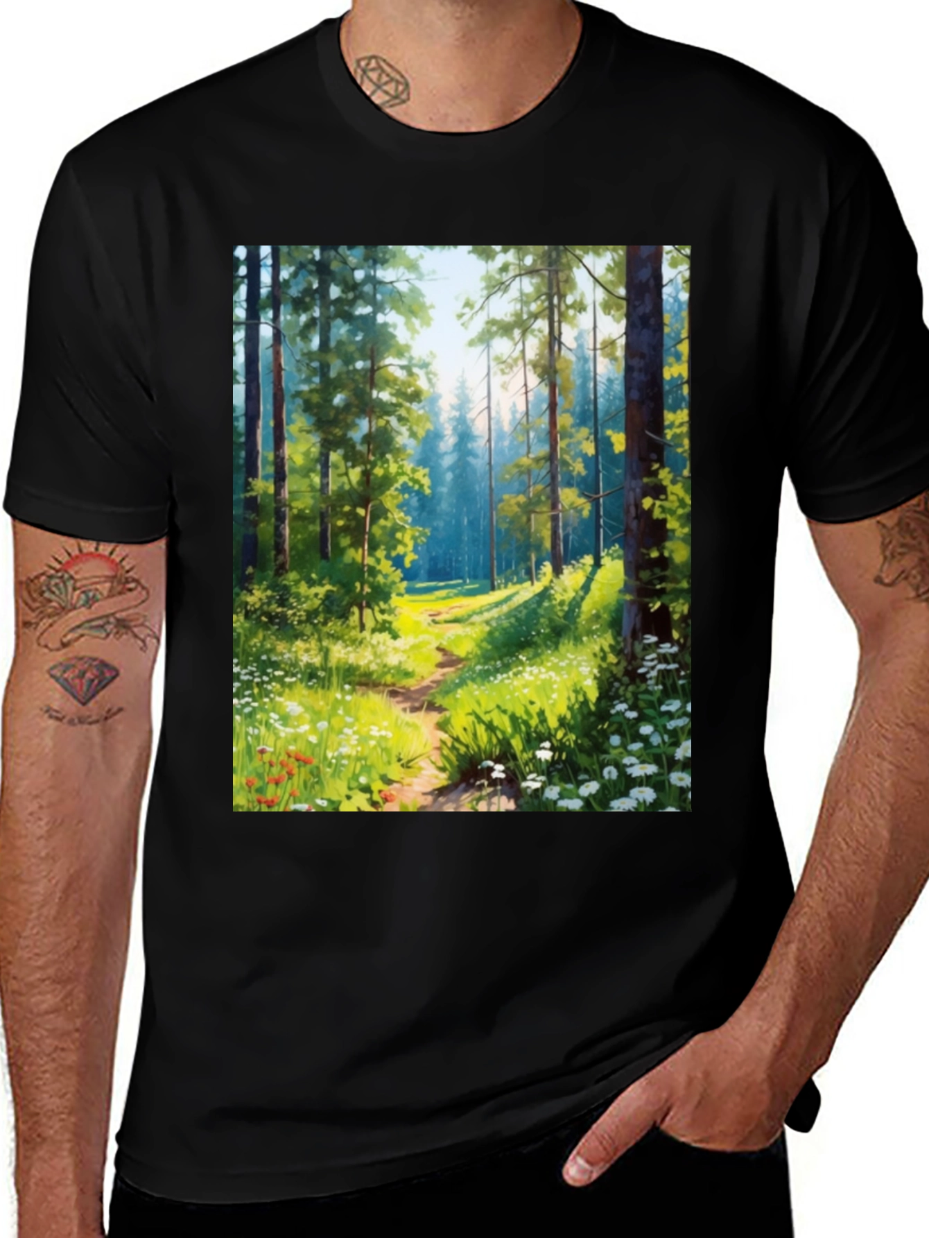 Variant 7 of Forest Path Graphic Tee - Nature Lover's T-Shirt