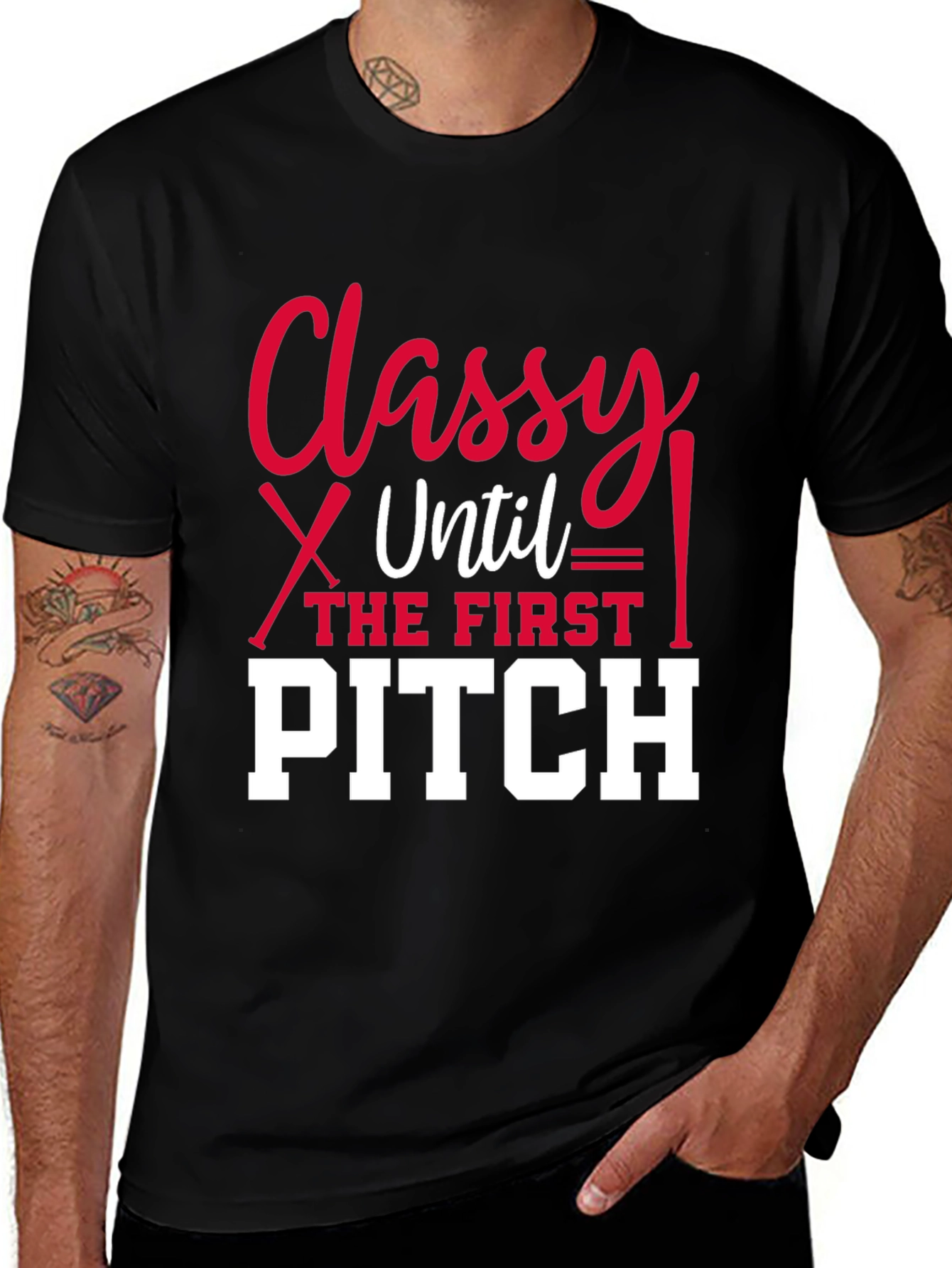 Variant 18 of Classy Until the First Pitch Baseball T-Shirt