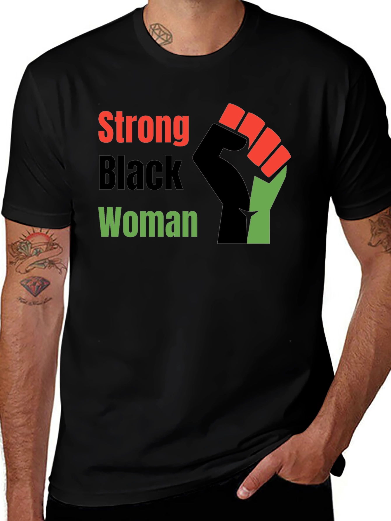 Variant 6 of Strong Black Woman Graphic Tee - Empowering Design
