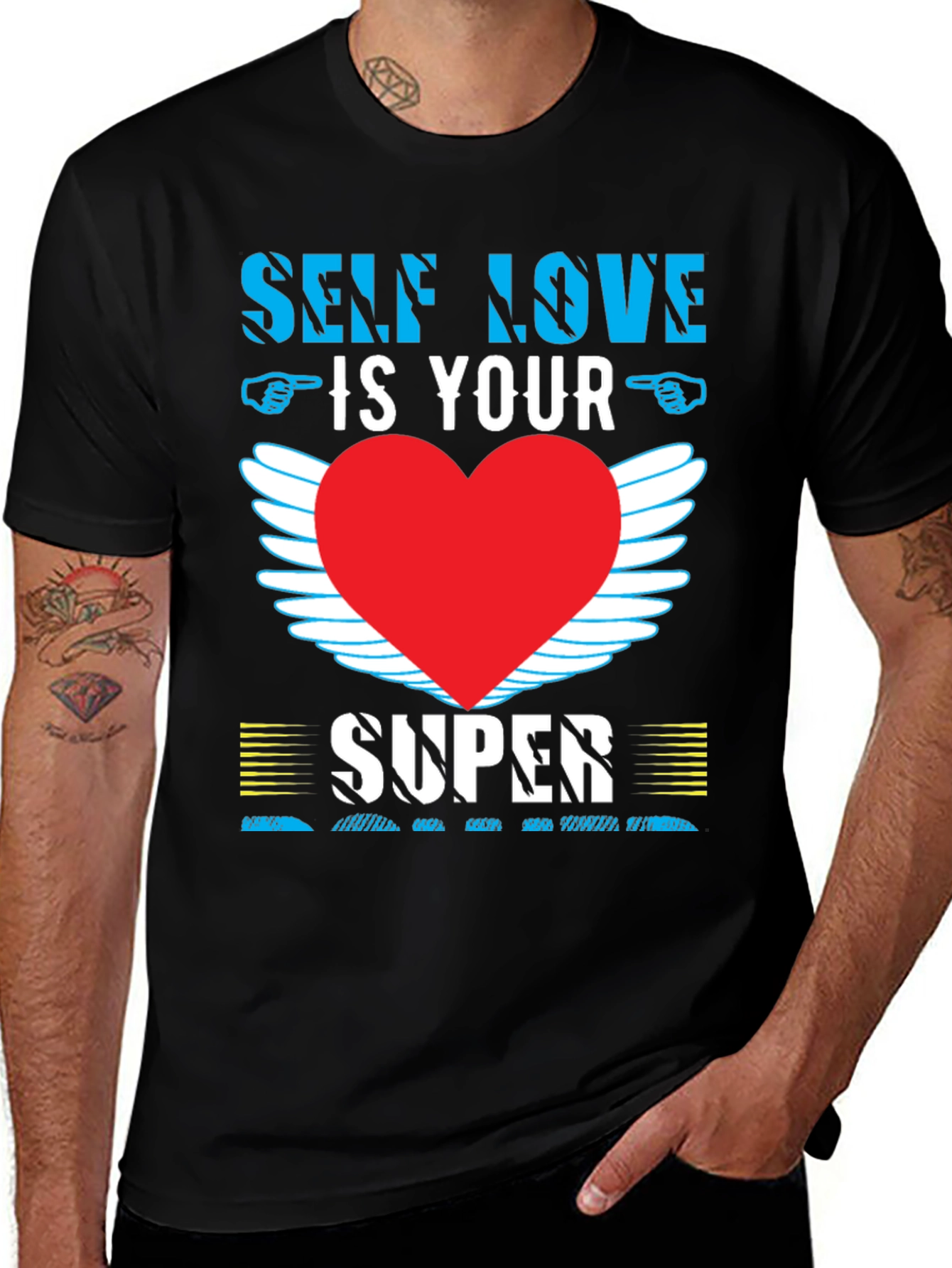 Variant 10 of Self Love T-Shirt with Heart Wings