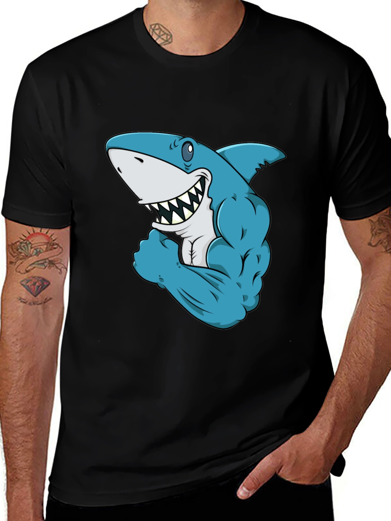 Variant 27 of Shark Muscle T-Shirt - Black