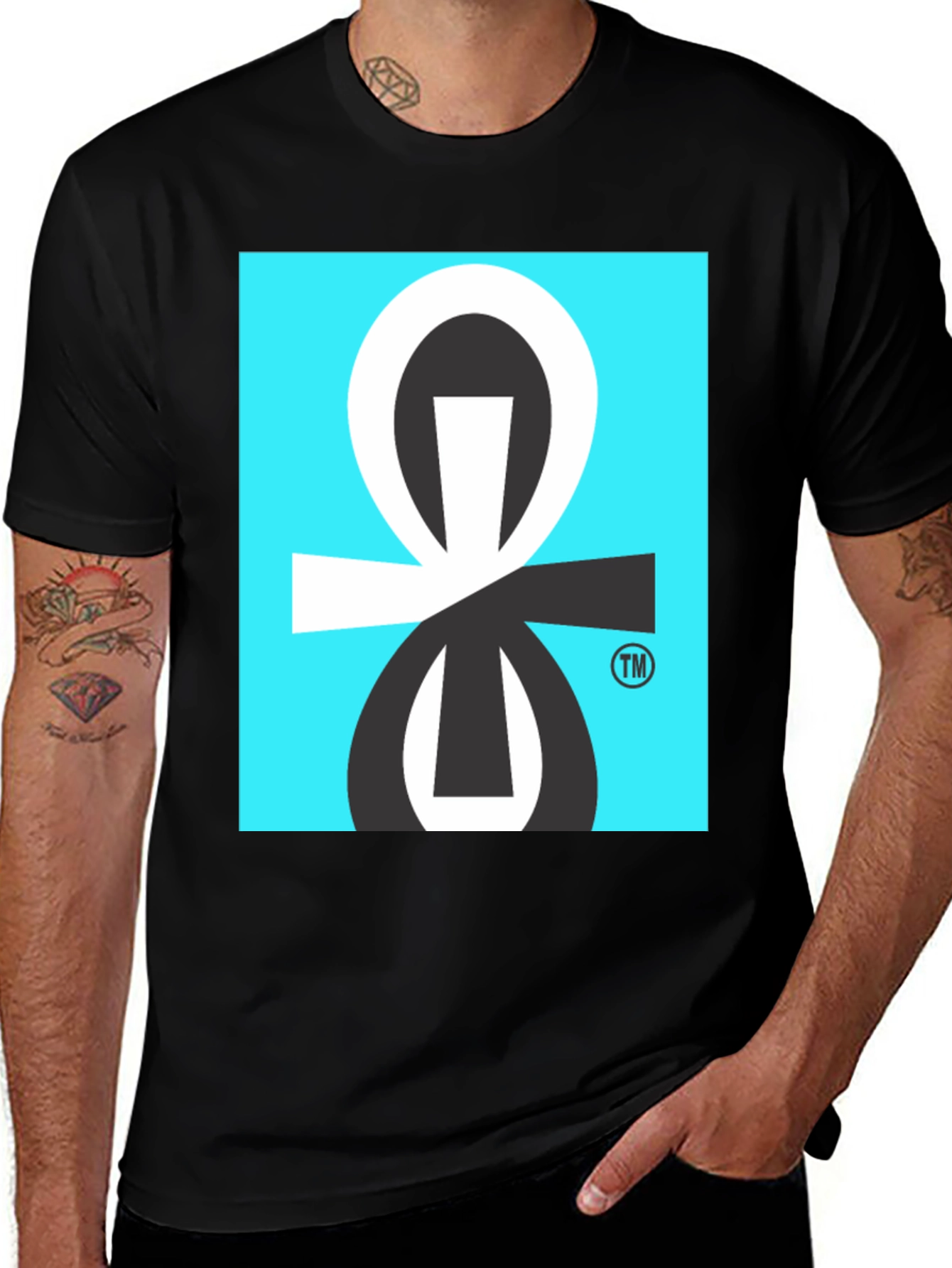 Variant 8 of Graphic Tee with Abstract Geometric Design