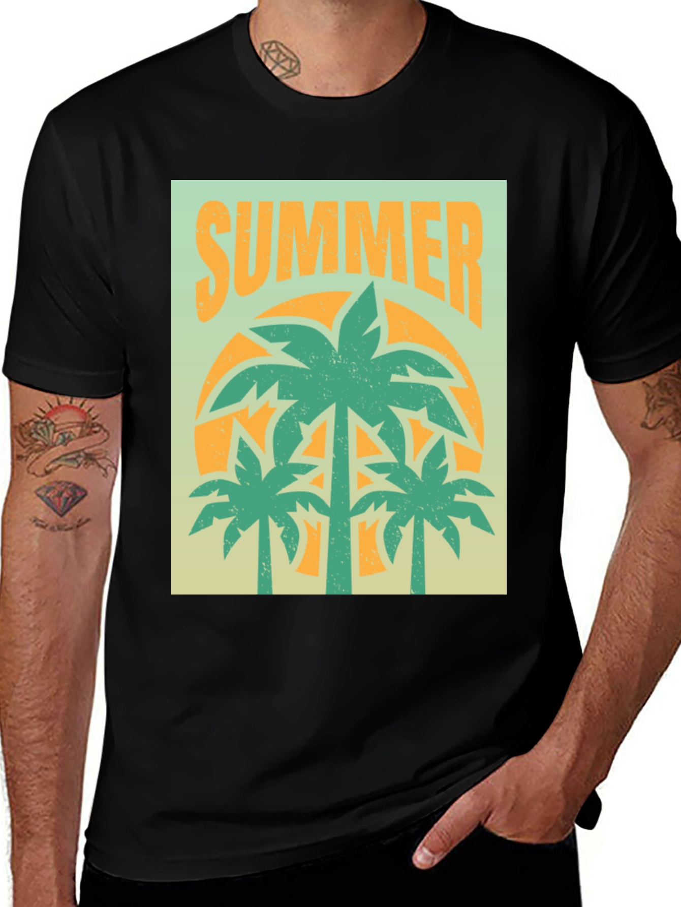 Variant 10 of Summer Palm Tree Graphic T-Shirt