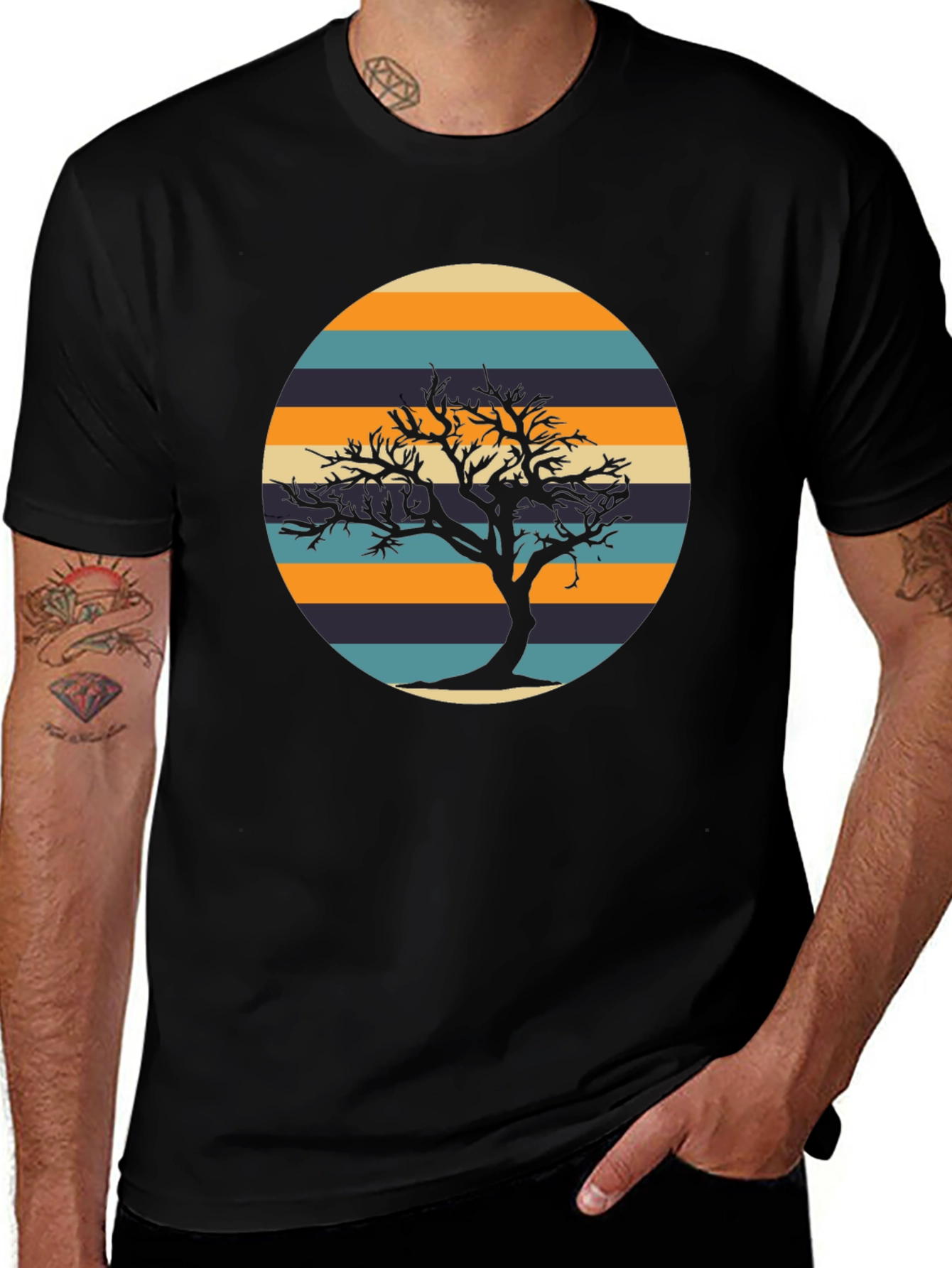 Variant 3 of Retro Tree Silhouette Graphic Tee