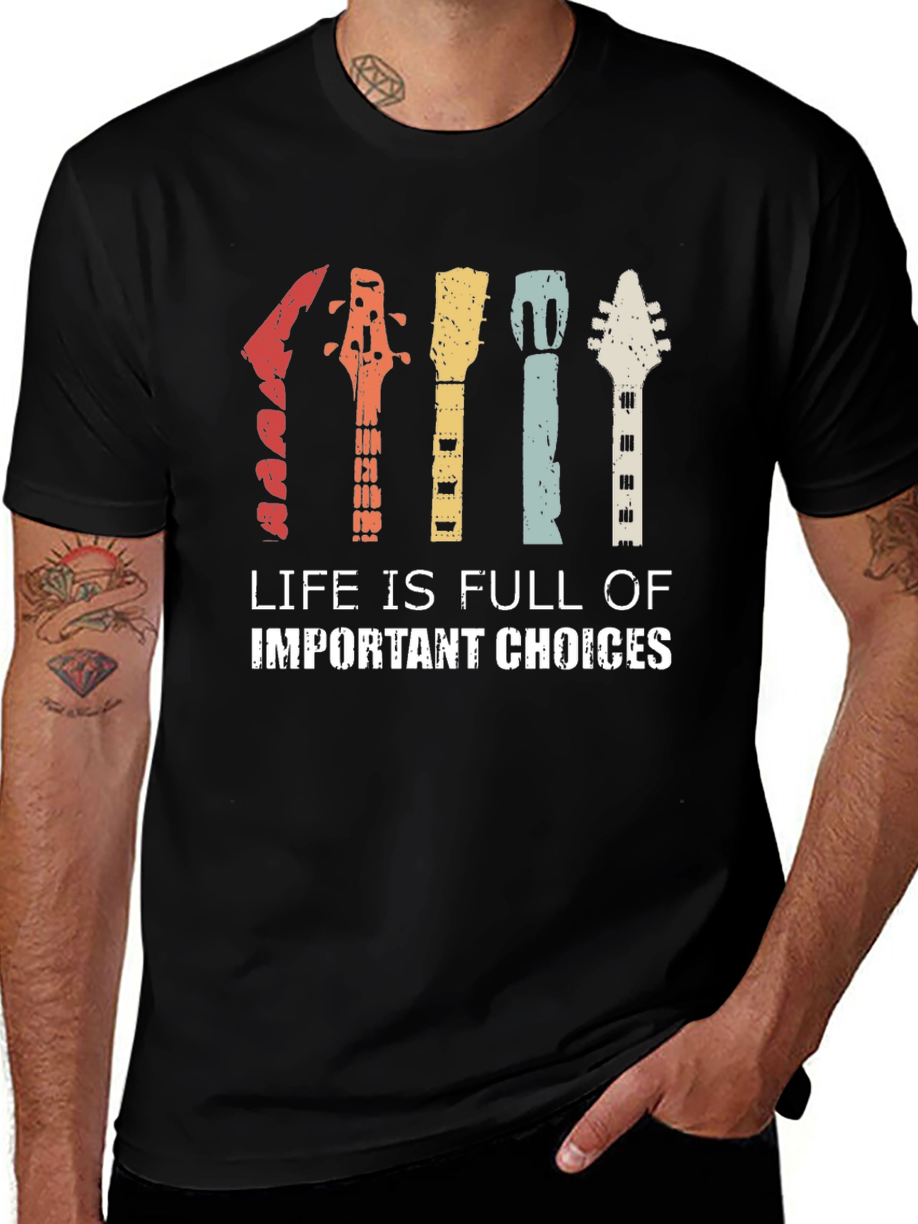 Variant 11 of Life is Full of Important Choices T-Shirt Guitarist Gift
