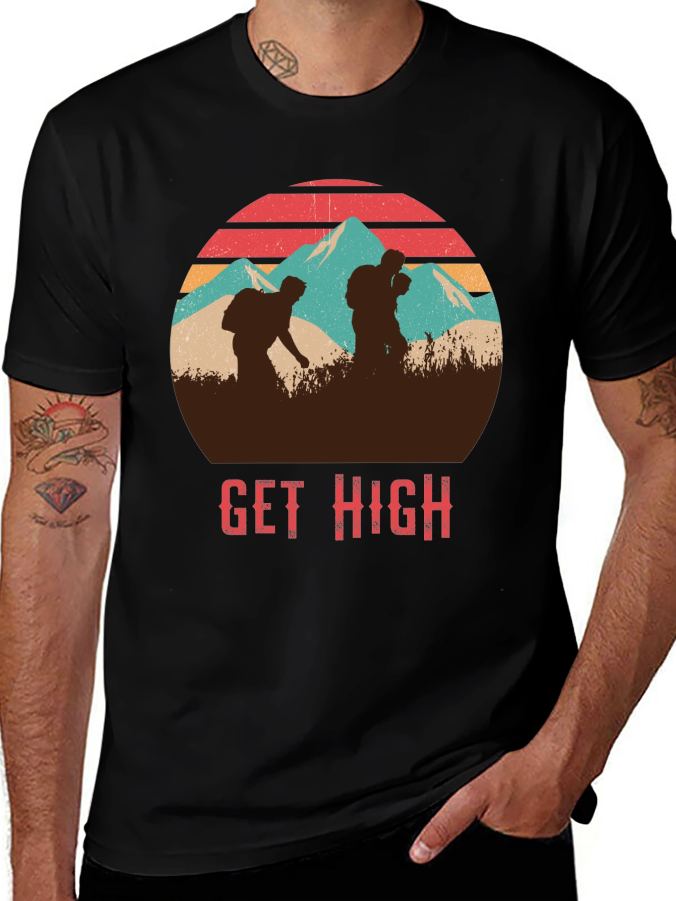 Variant 22 of Get High Hiking T-Shirt Vintage Style