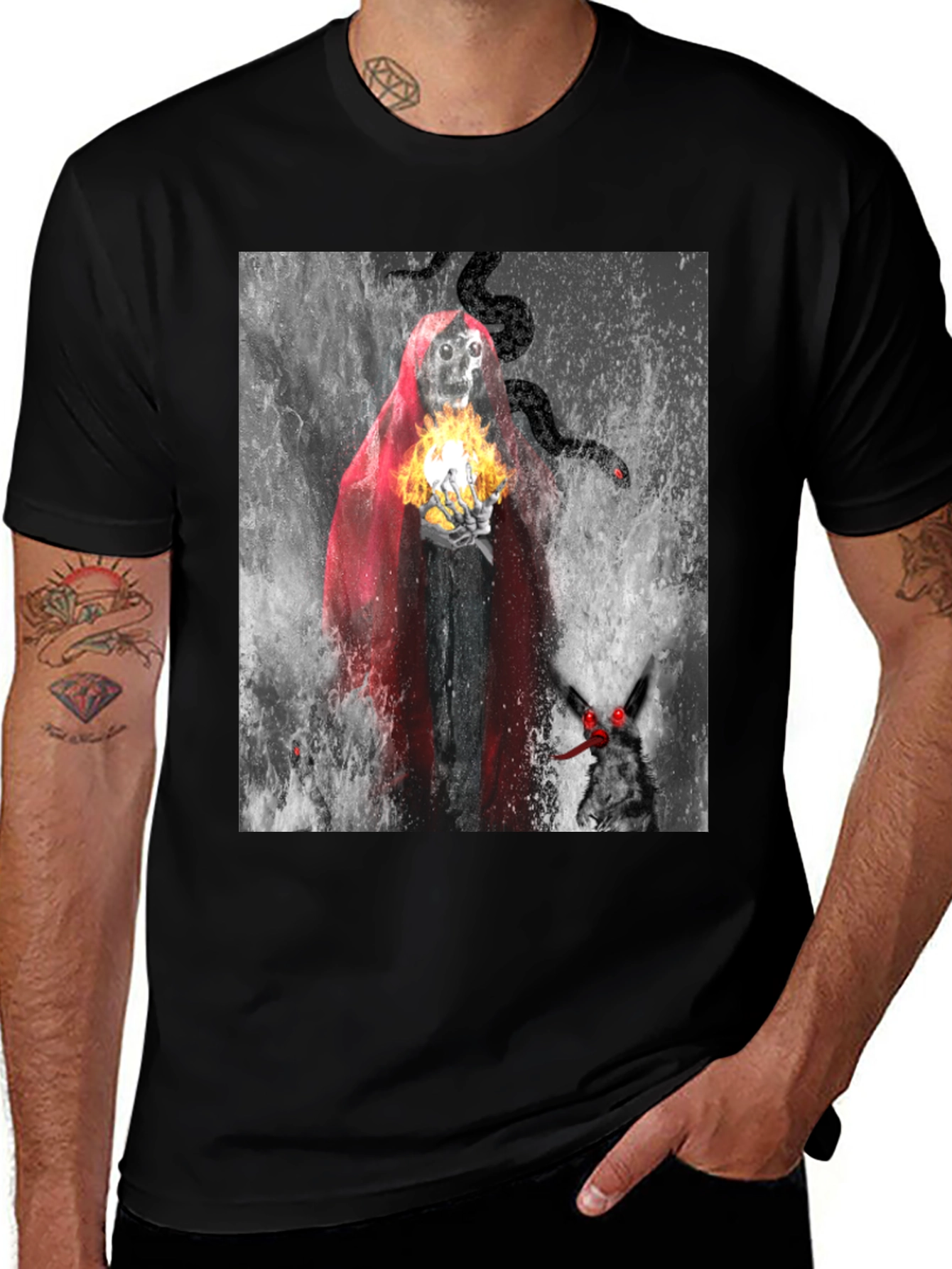 Grim Reaper T-Shirt - Dark Fantasy Design