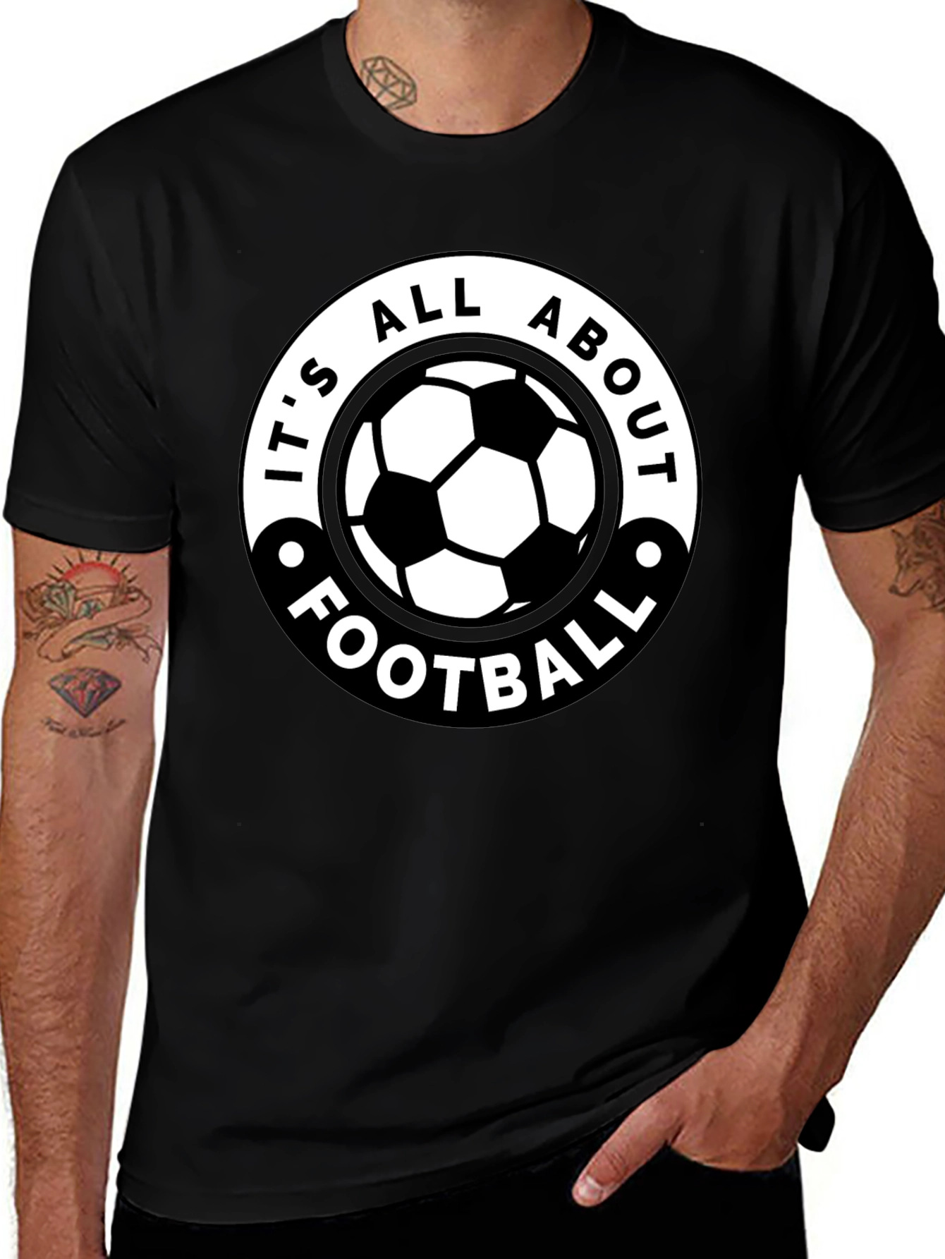 Variant 22 of It's All About Football - Black Graphic Tee