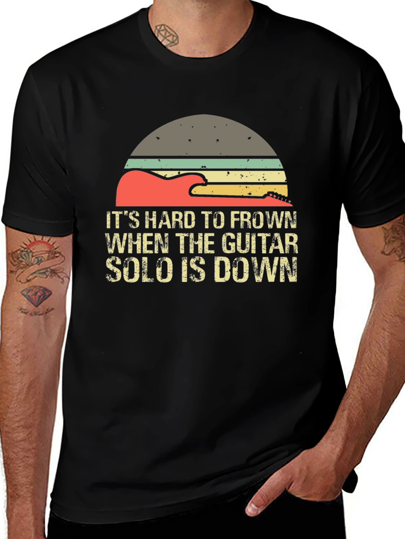 Variant 10 of Guitar Solo T-Shirt - It's Hard To Frown