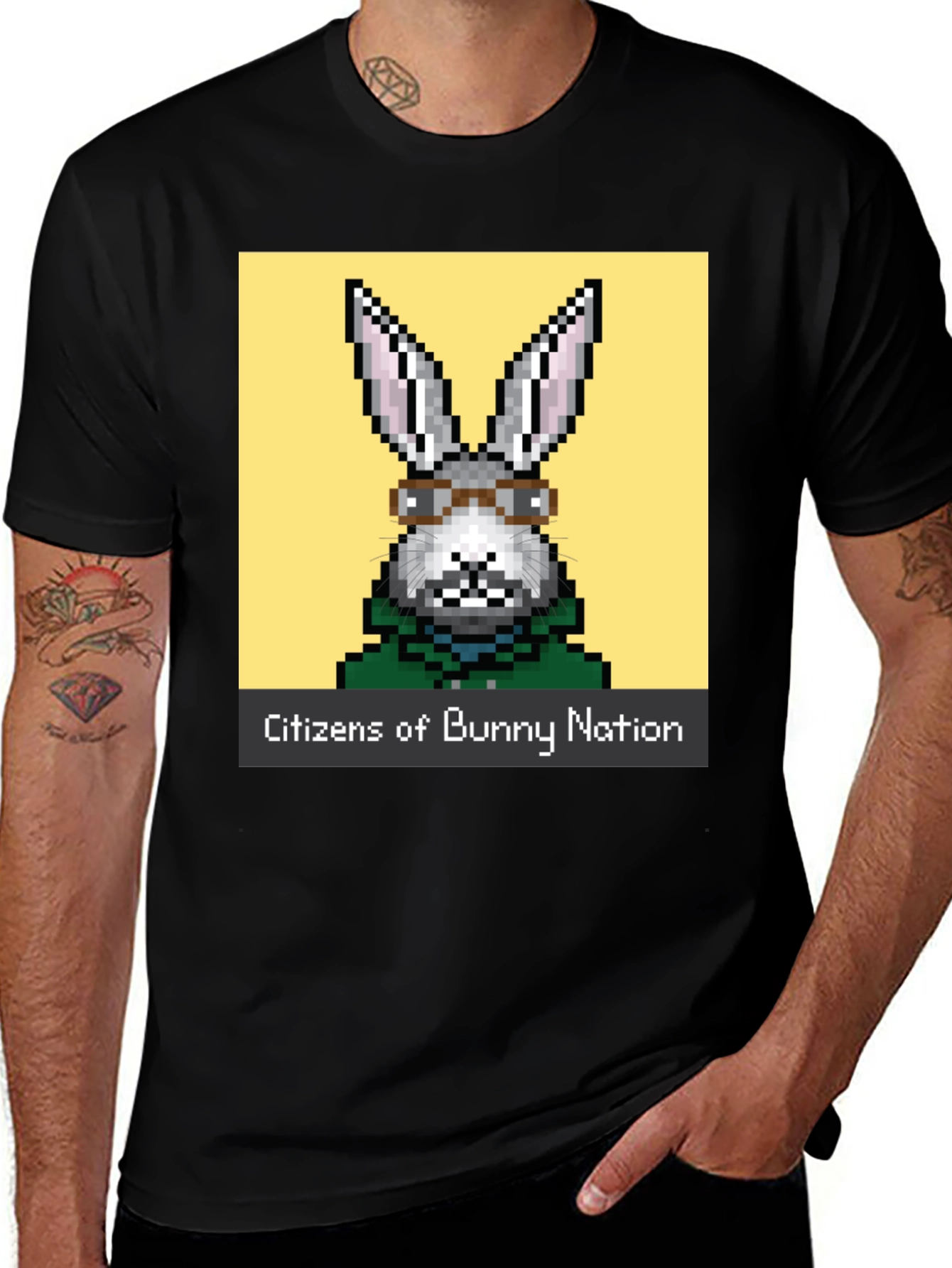 Variant 16 of Citizens of Bunny Nation Pixel Art T-Shirt