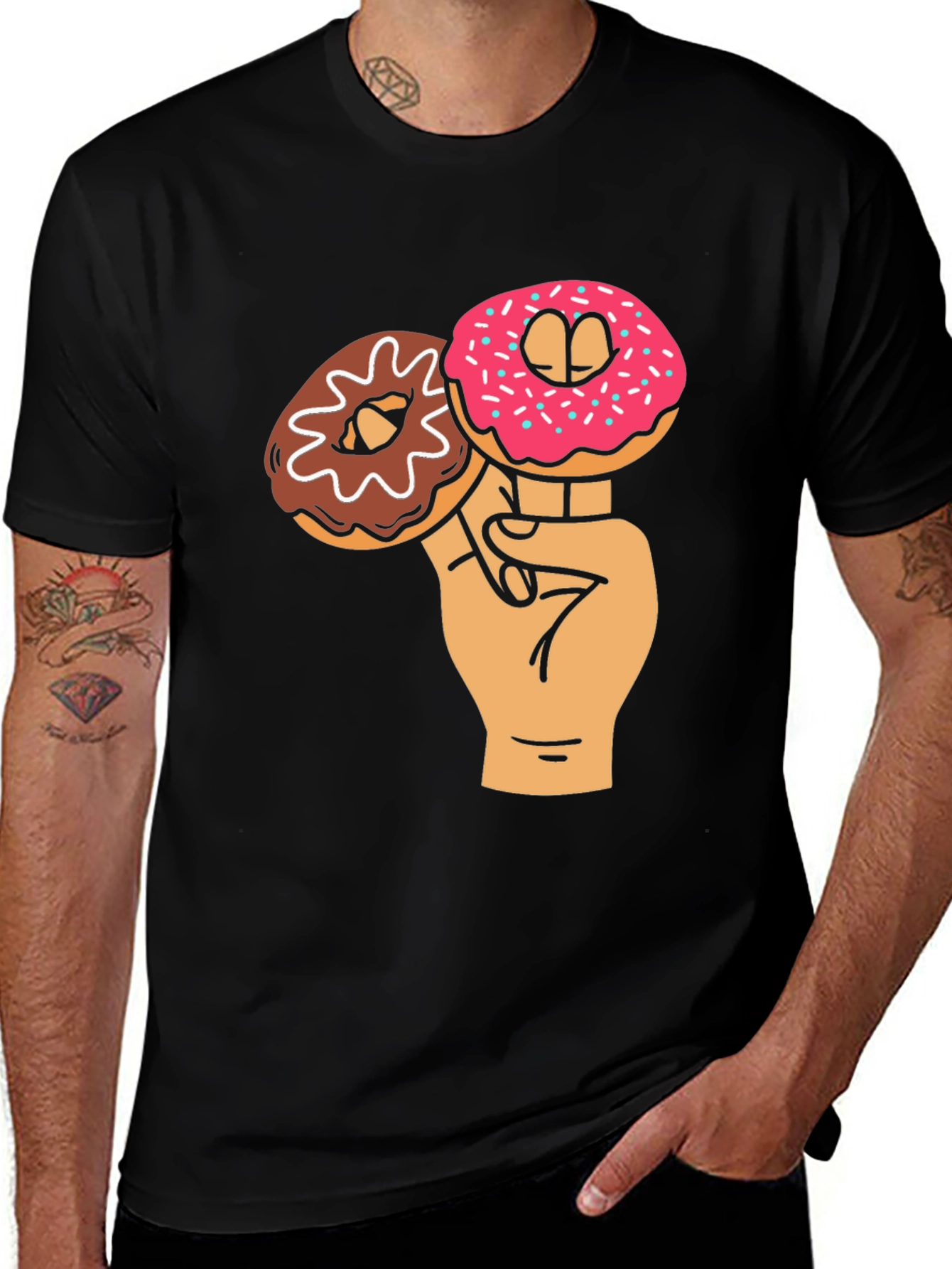 Variant 25 of Donut Lover Graphic Tee - Black