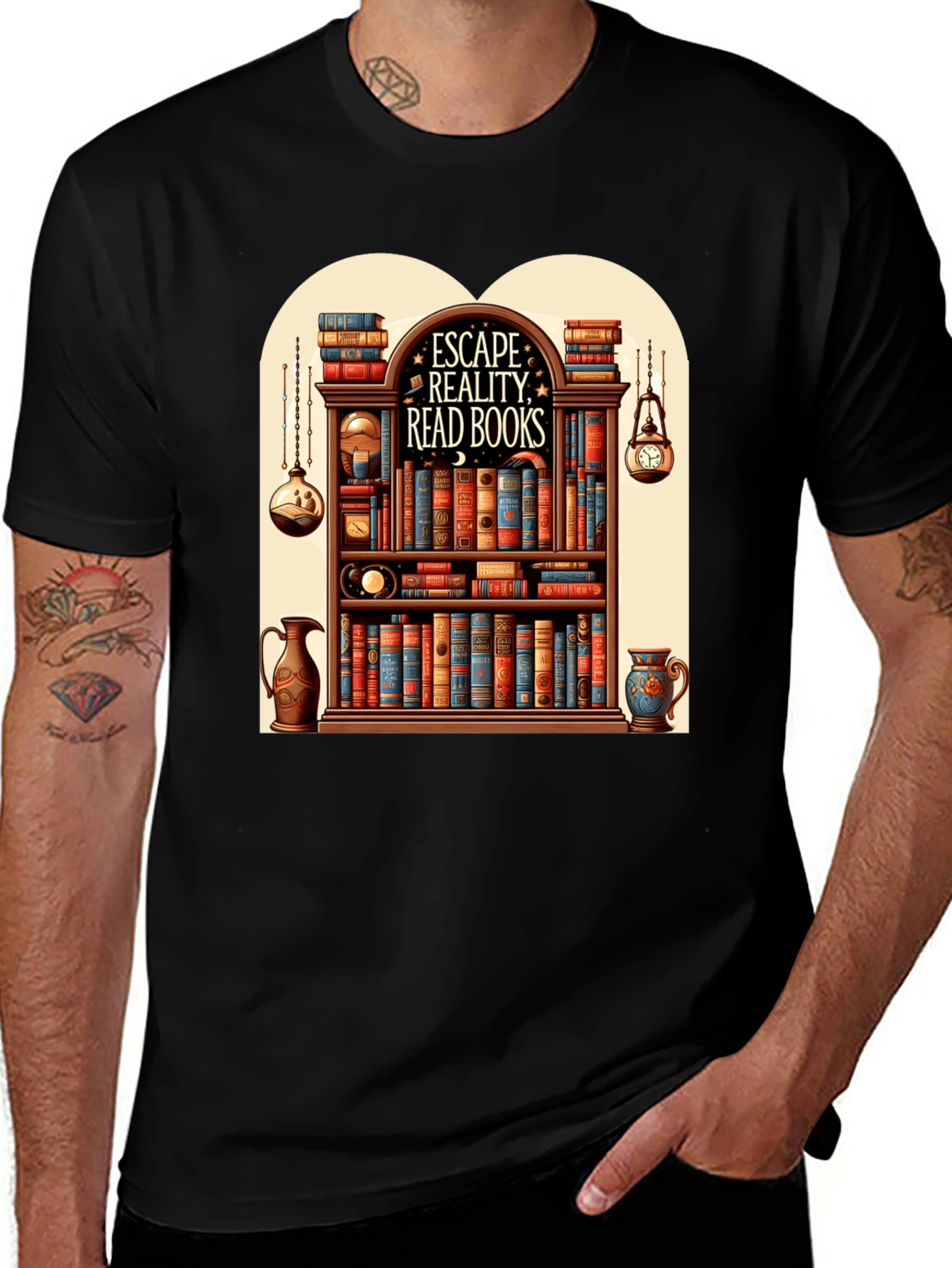 Variant 21 of Escape Reality Bookshelf Graphic T-Shirt