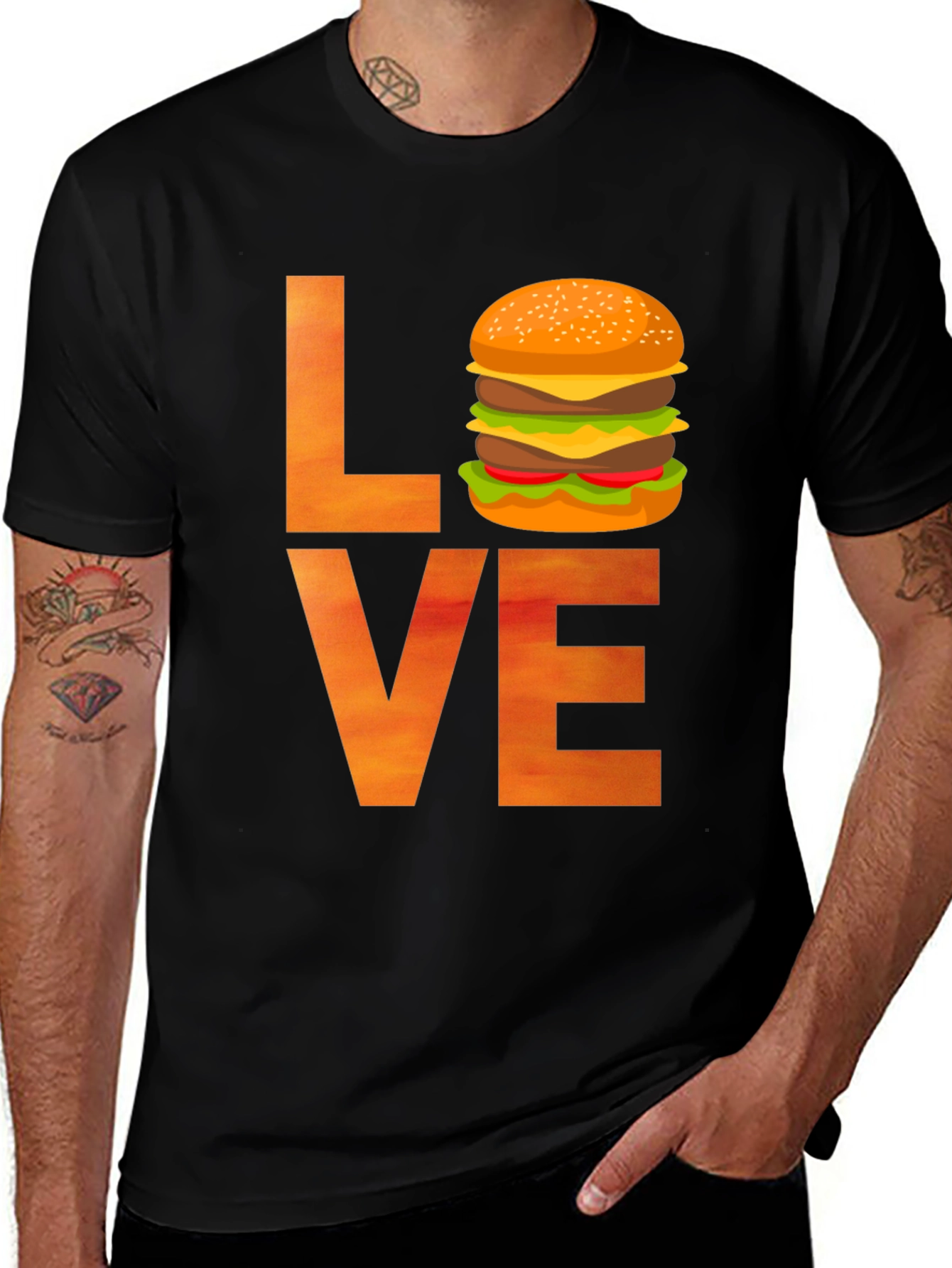 Burger Love Graphic T-Shirt - Black