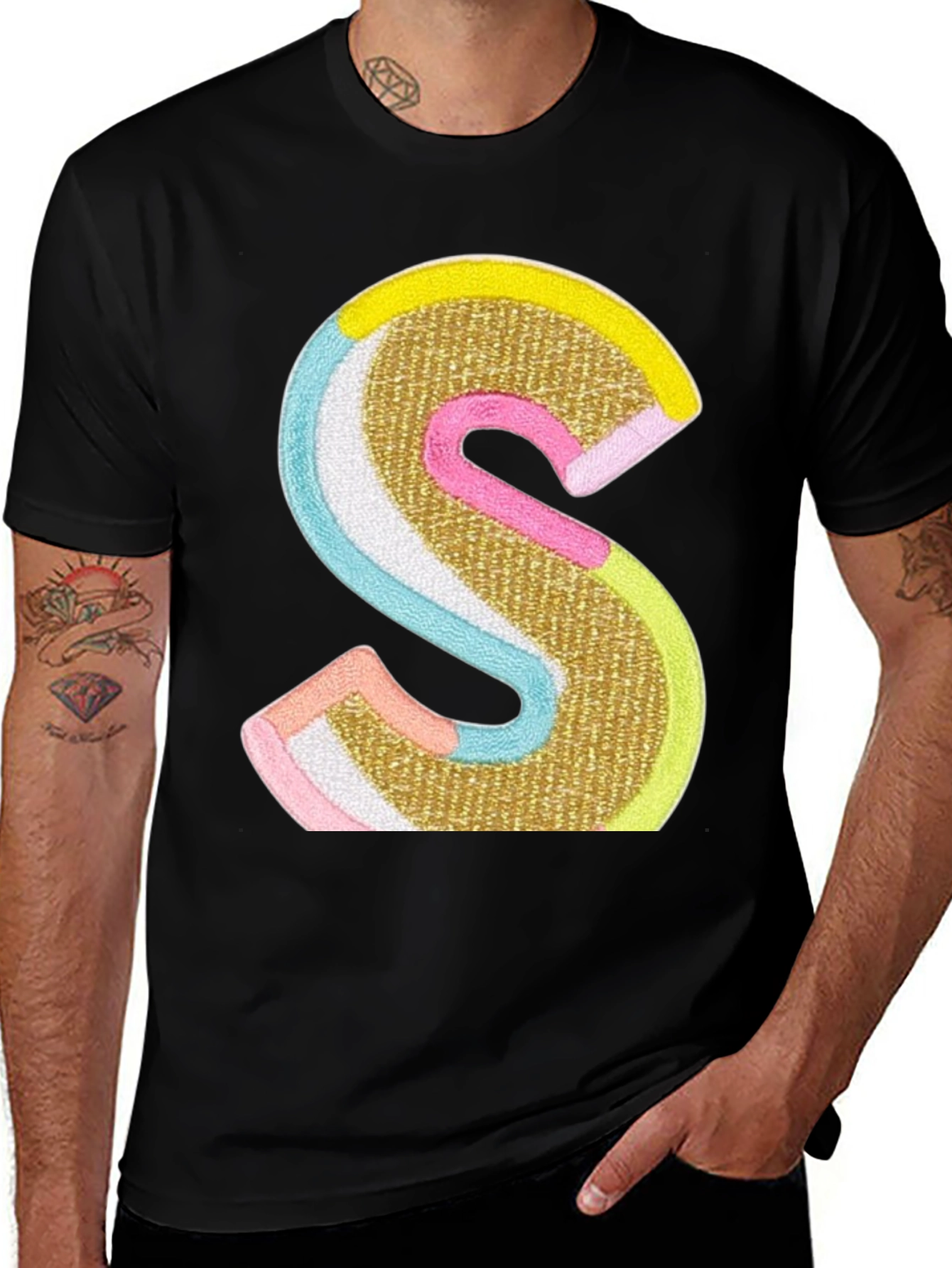 Variant 27 of S Letter Graphic Tee - Statement Style