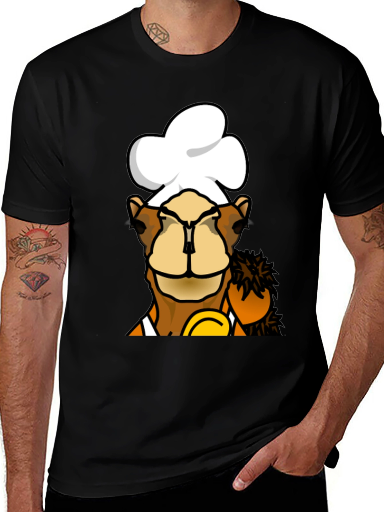 Variant 2 of Chef Camel Graphic Tee - Black Cotton Blend