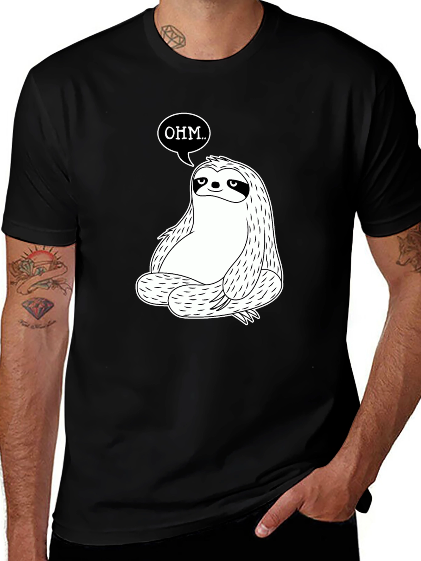 Variant 11 of Meditating Sloth Ohm T-Shirt - Funny Yoga Tee