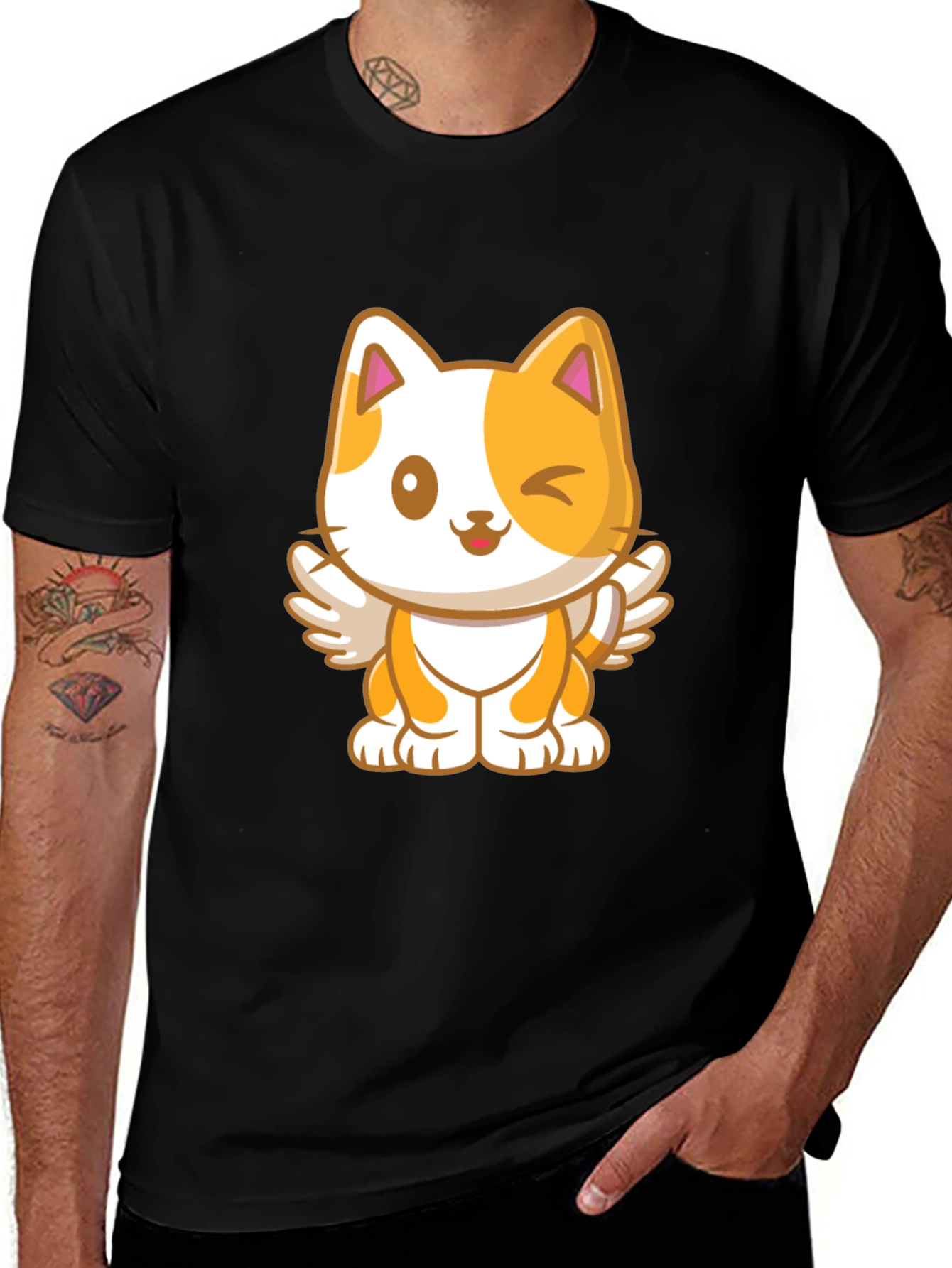 Variant 17 of Cute Cartoon Cat Angel Graphic T-Shirt