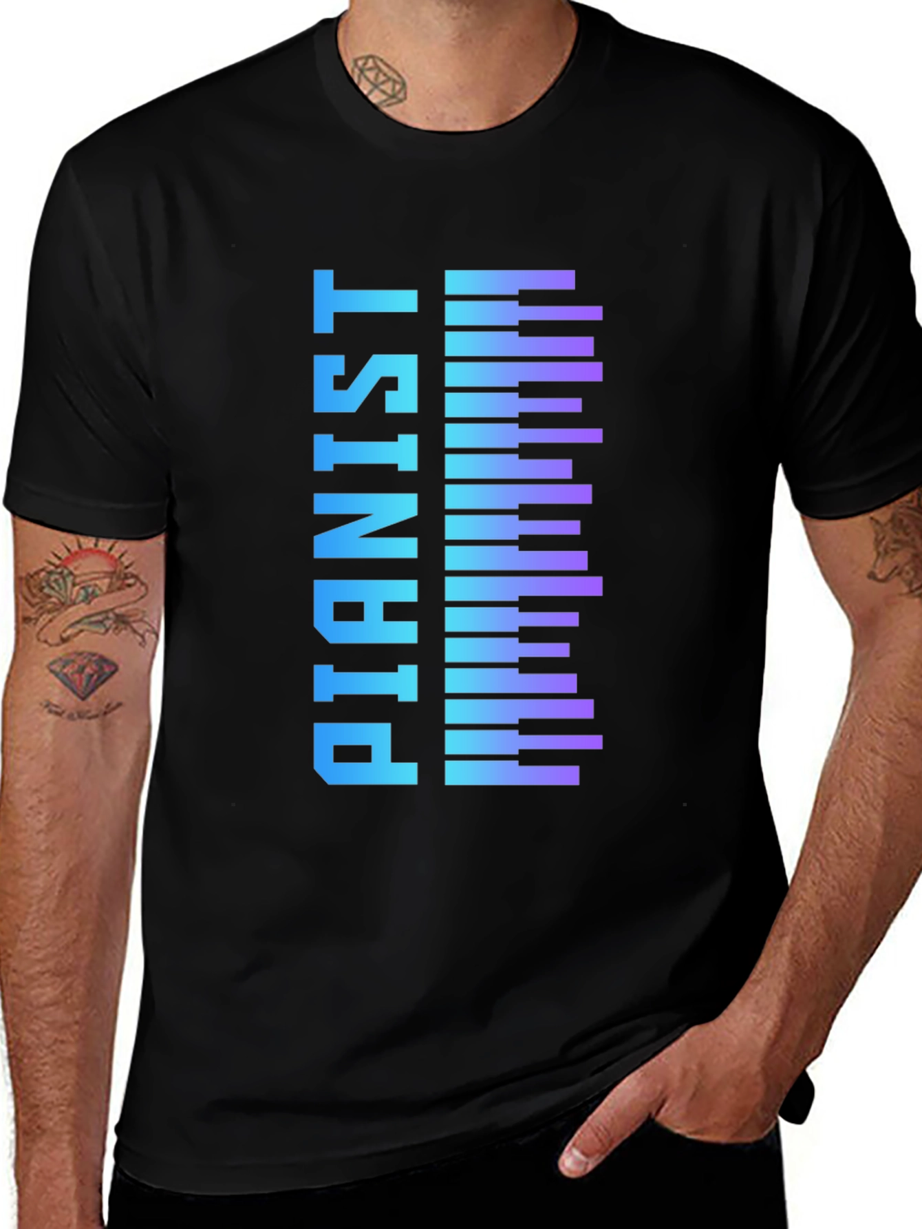 Variant 10 of Pianist T-Shirt - Musical Keyboard Design