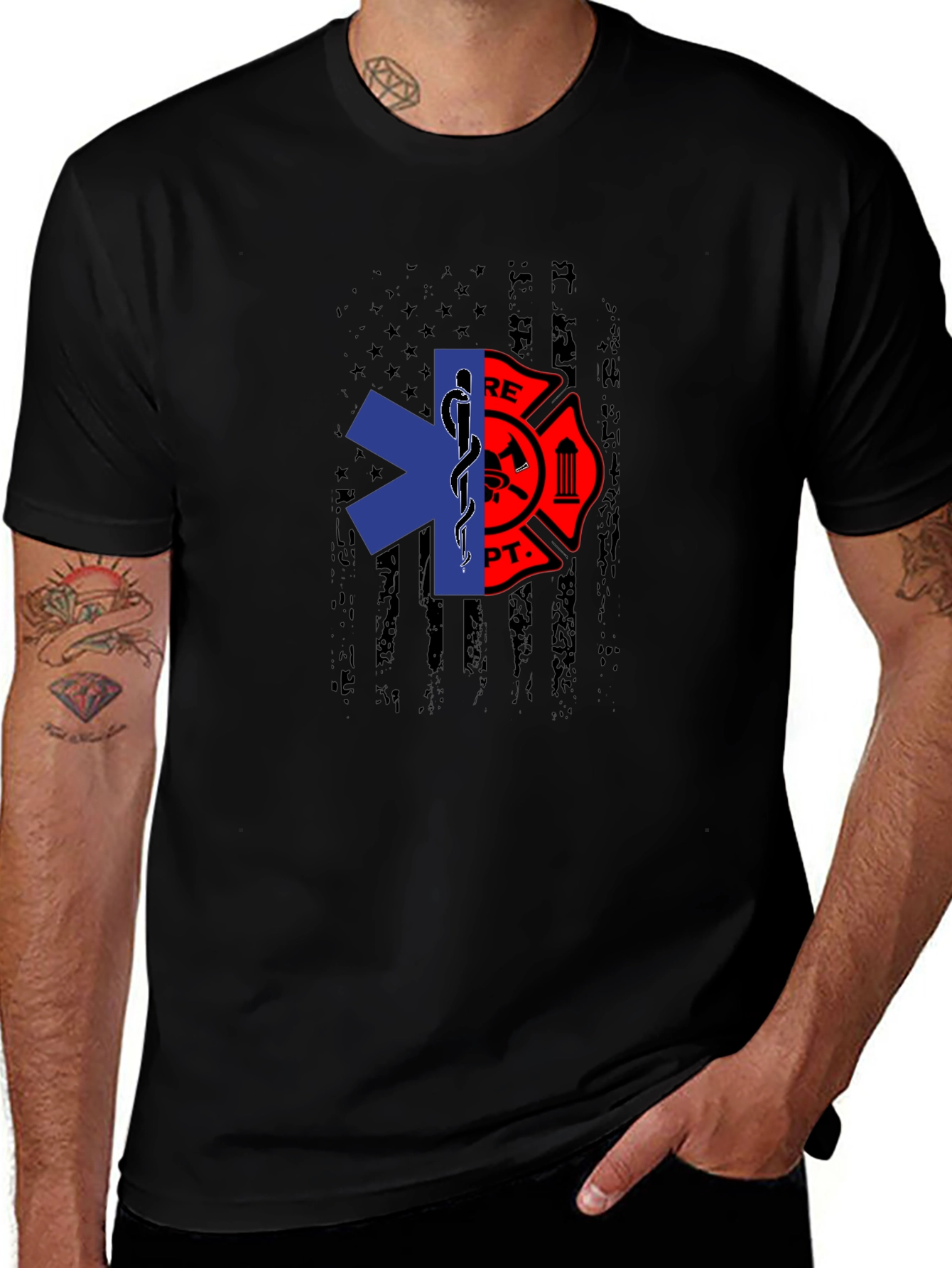 Variant 17 of EMS Firefighter T-Shirt