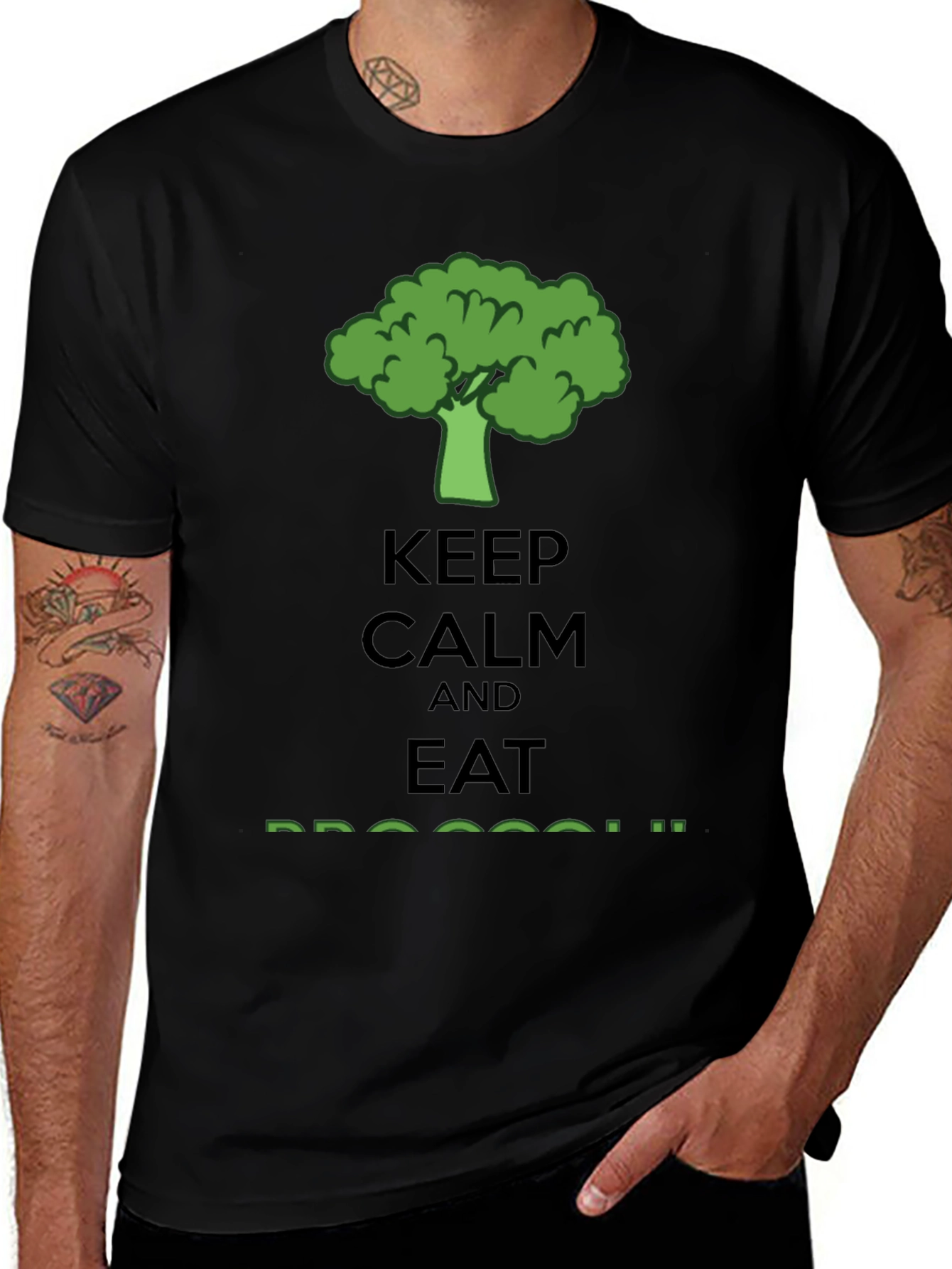 Variant 16 of Keep Calm Eat Broccoli T-Shirt - Funny Vegan Tee