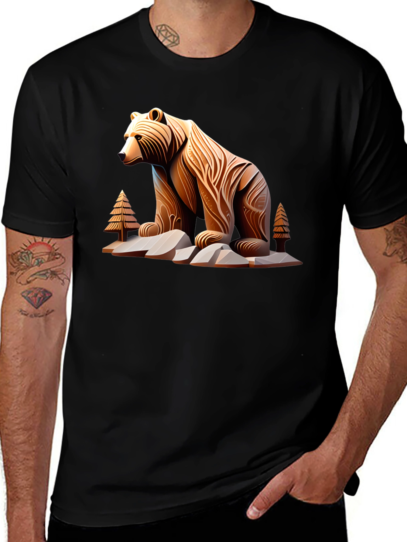Black Bear Graphic Tee - Nature Inspired Design