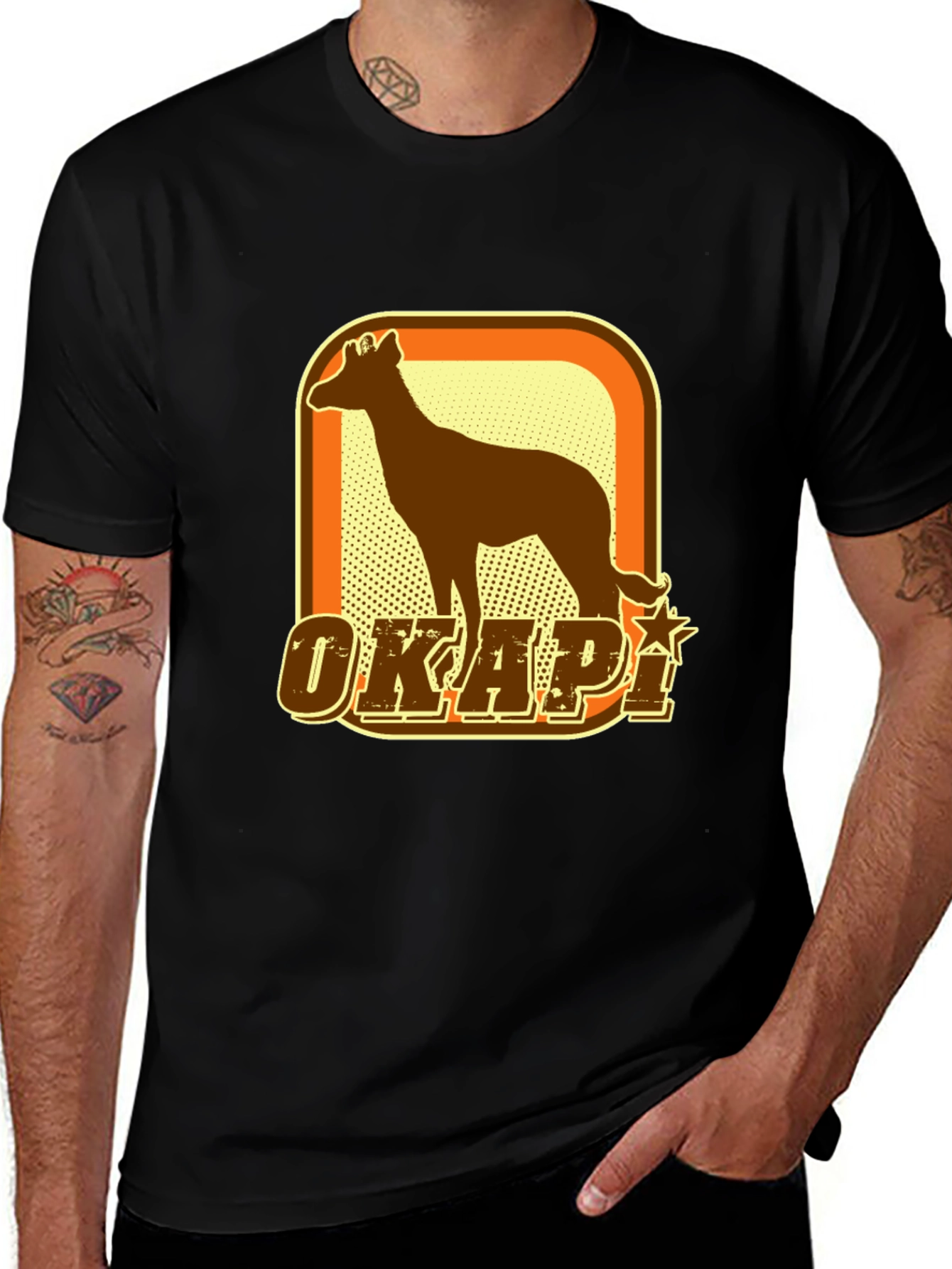Okapi Graphic T-Shirt - Retro Style