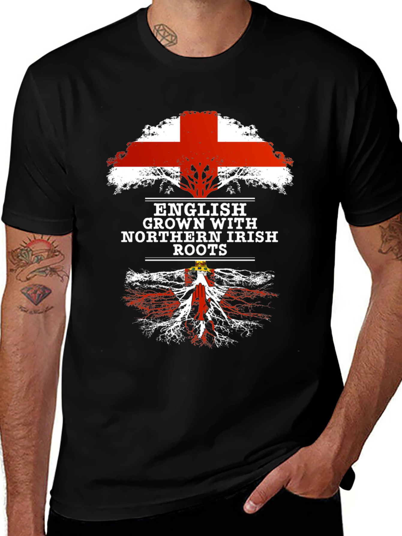 Variant 13 of English Grown with Northern Irish Roots T-Shirt