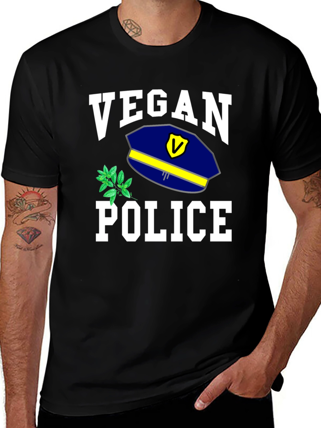 Vegan Police T-Shirt - Funny Graphic Tee