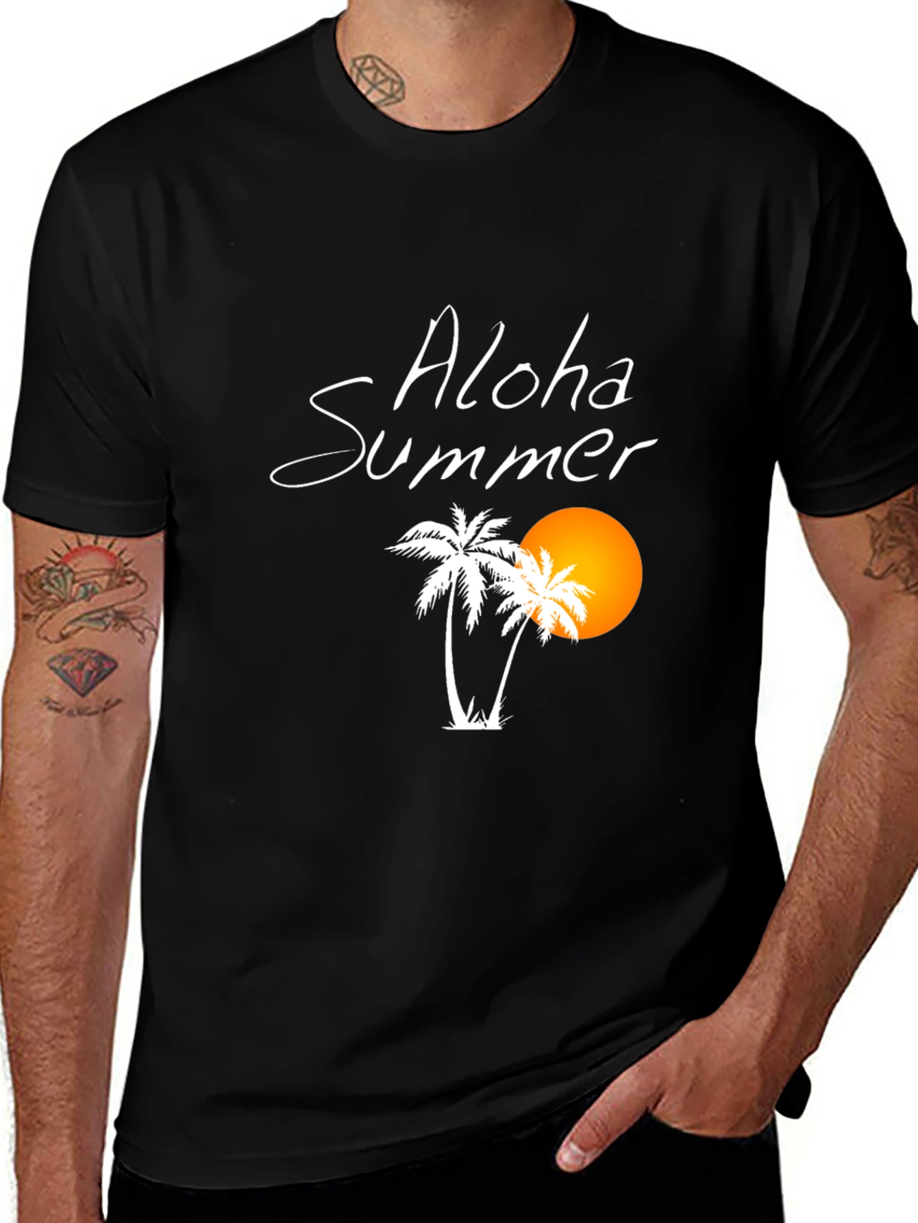 Variant 16 of Aloha Summer Black Graphic T-Shirt