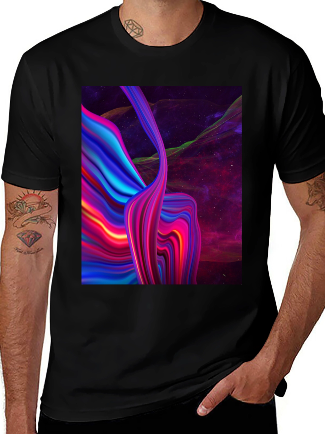 Variant 16 of Abstract Galaxy Black T-Shirt